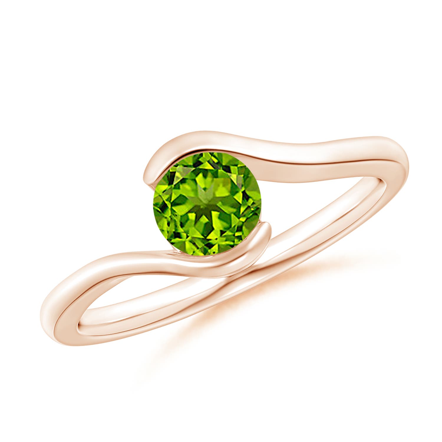 AAAA - Peridot / 0.55 CT / 14 KT Rose Gold