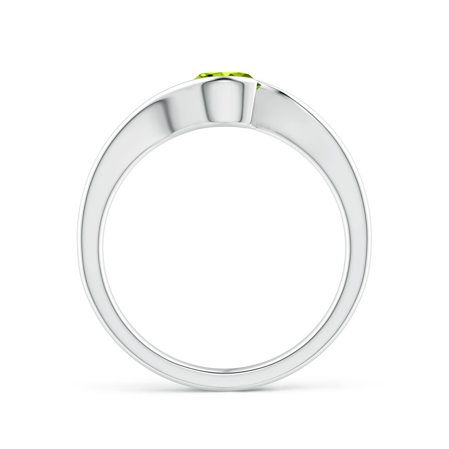 AAAA - Peridot / 0.55 CT / 14 KT White Gold