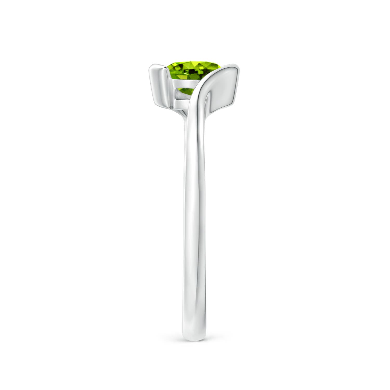 AAAA - Peridot / 0.55 CT / 14 KT White Gold