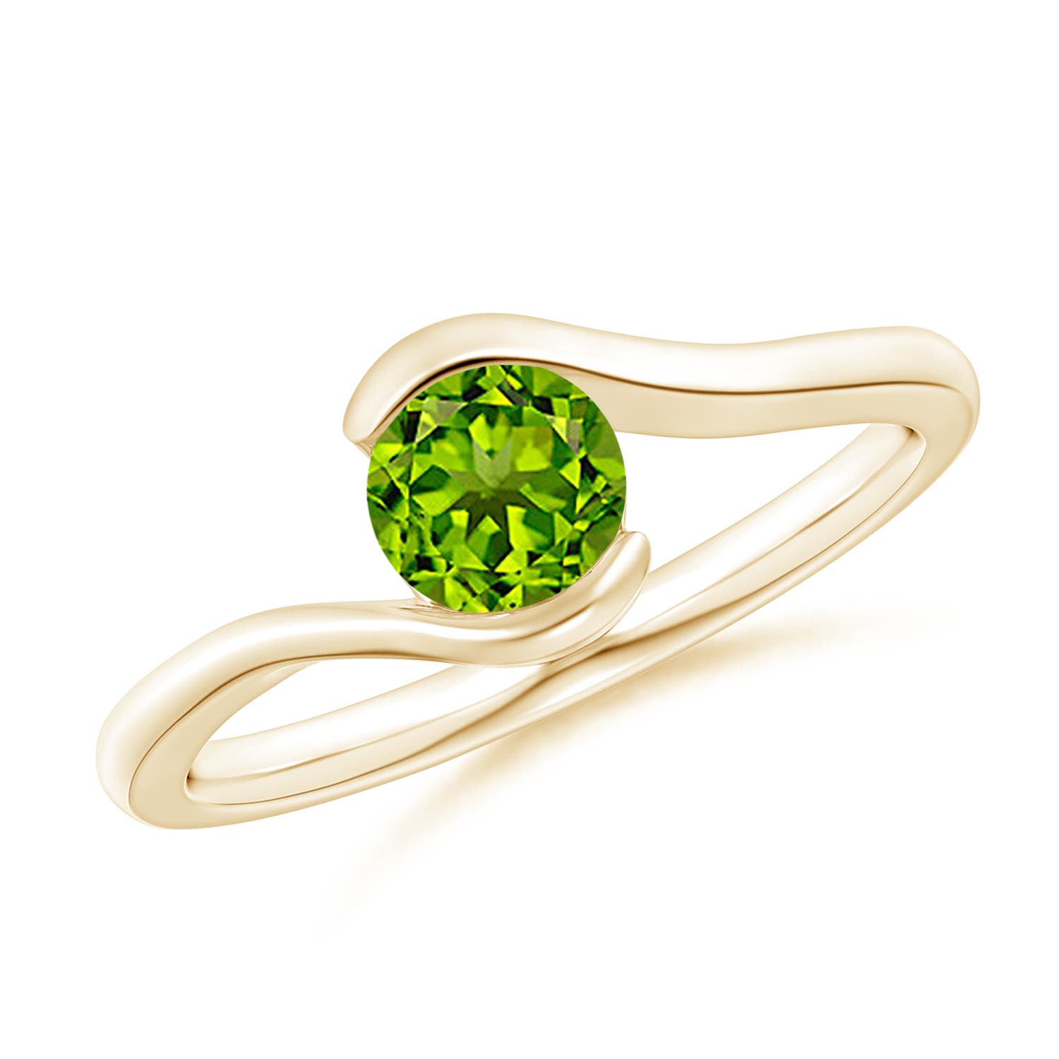 AAAA - Peridot / 0.55 CT / 14 KT Yellow Gold