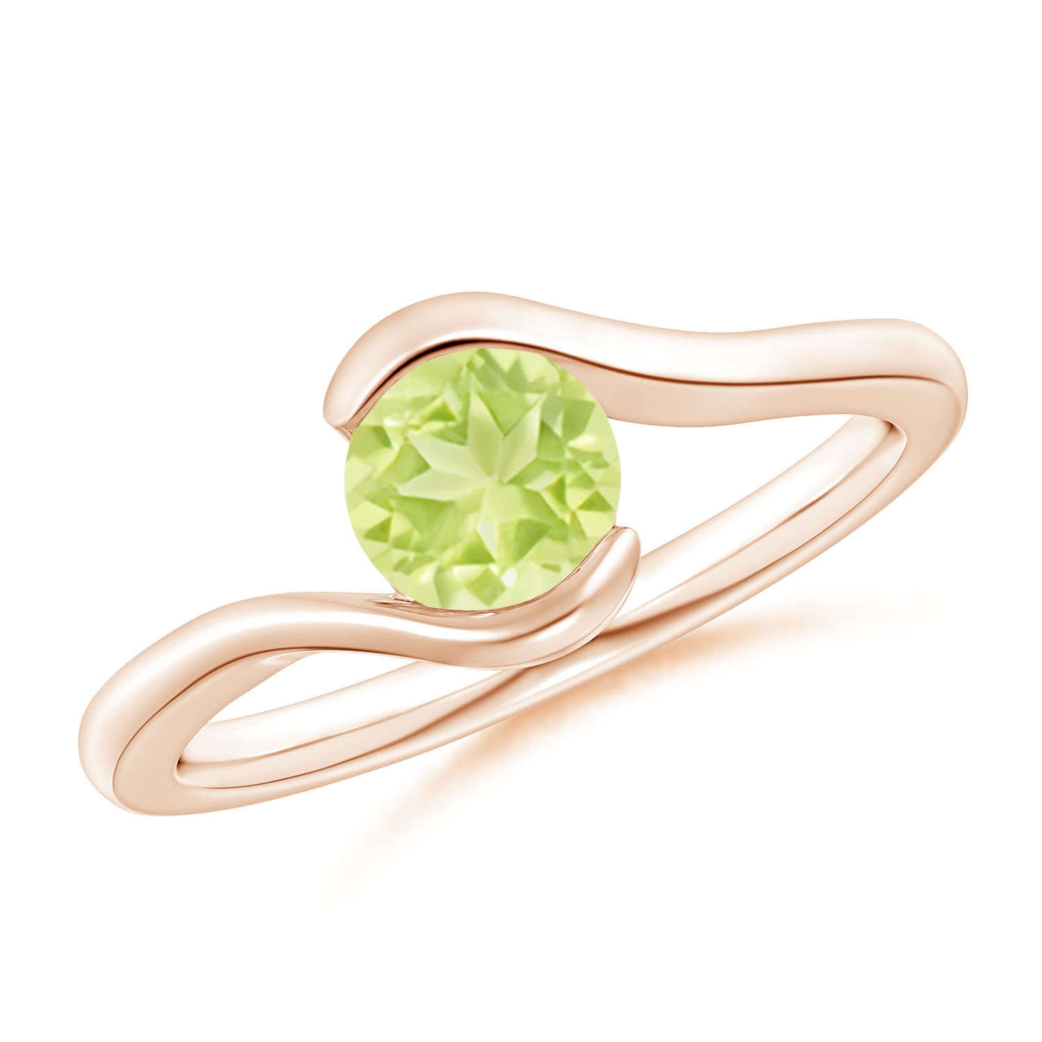 A - Peridot / 0.95 CT / 14 KT Rose Gold