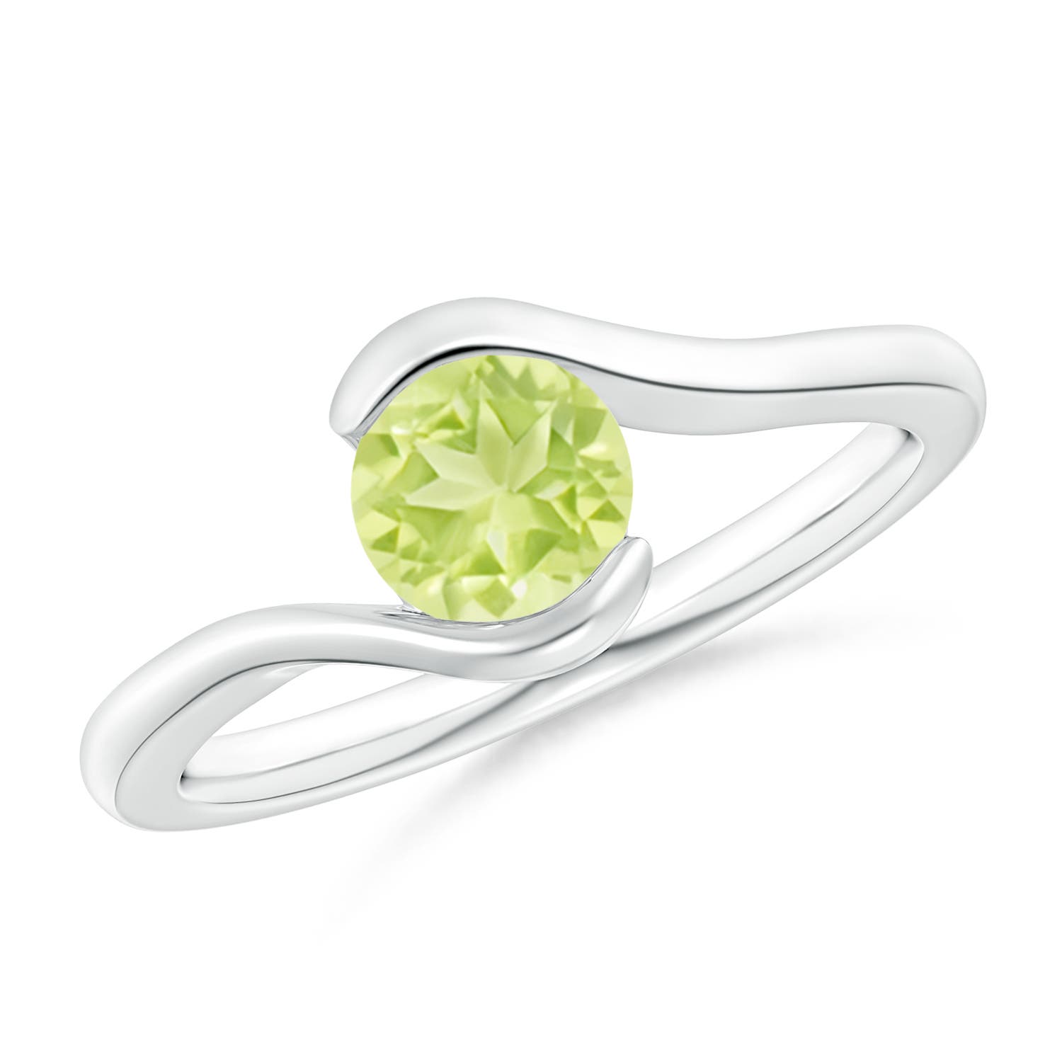 A - Peridot / 0.95 CT / 14 KT White Gold