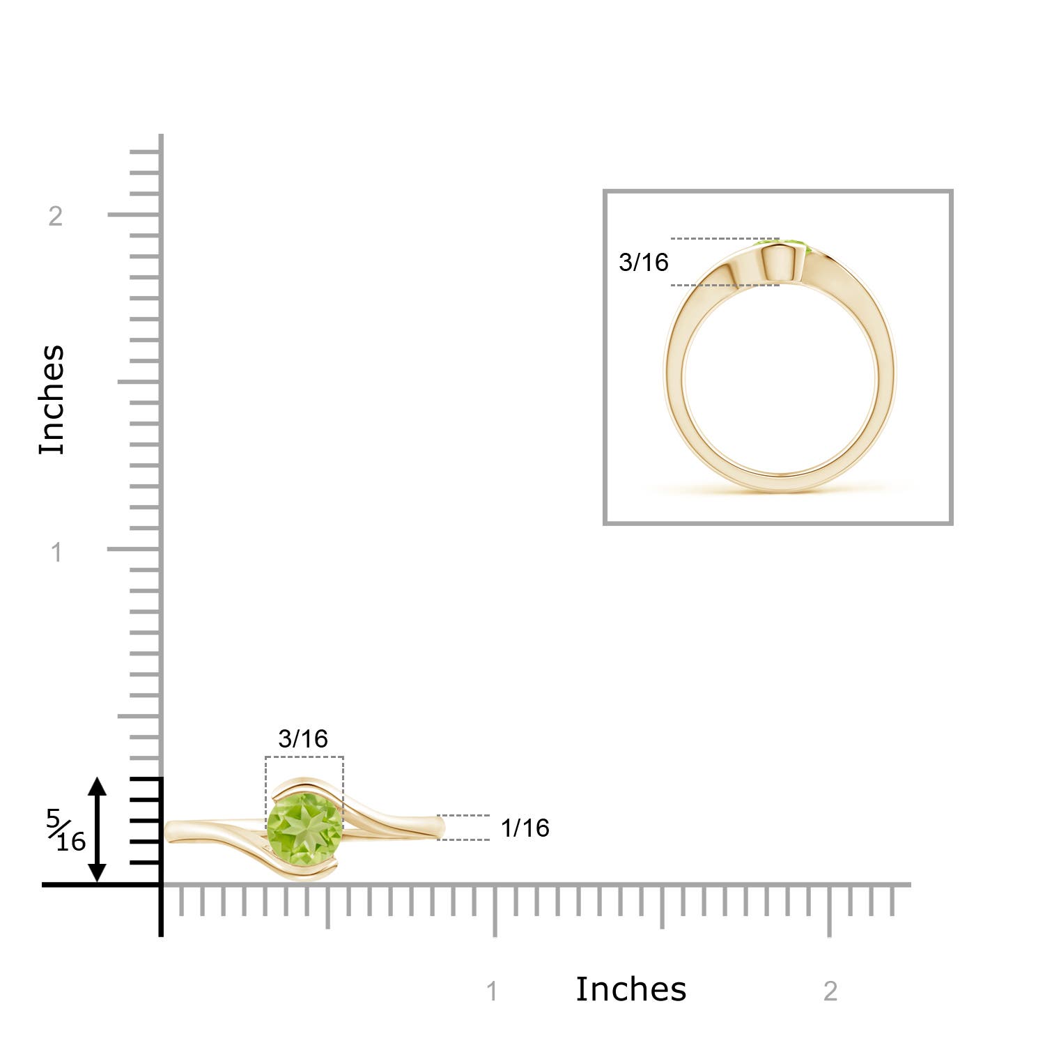 AA - Peridot / 0.95 CT / 14 KT Yellow Gold