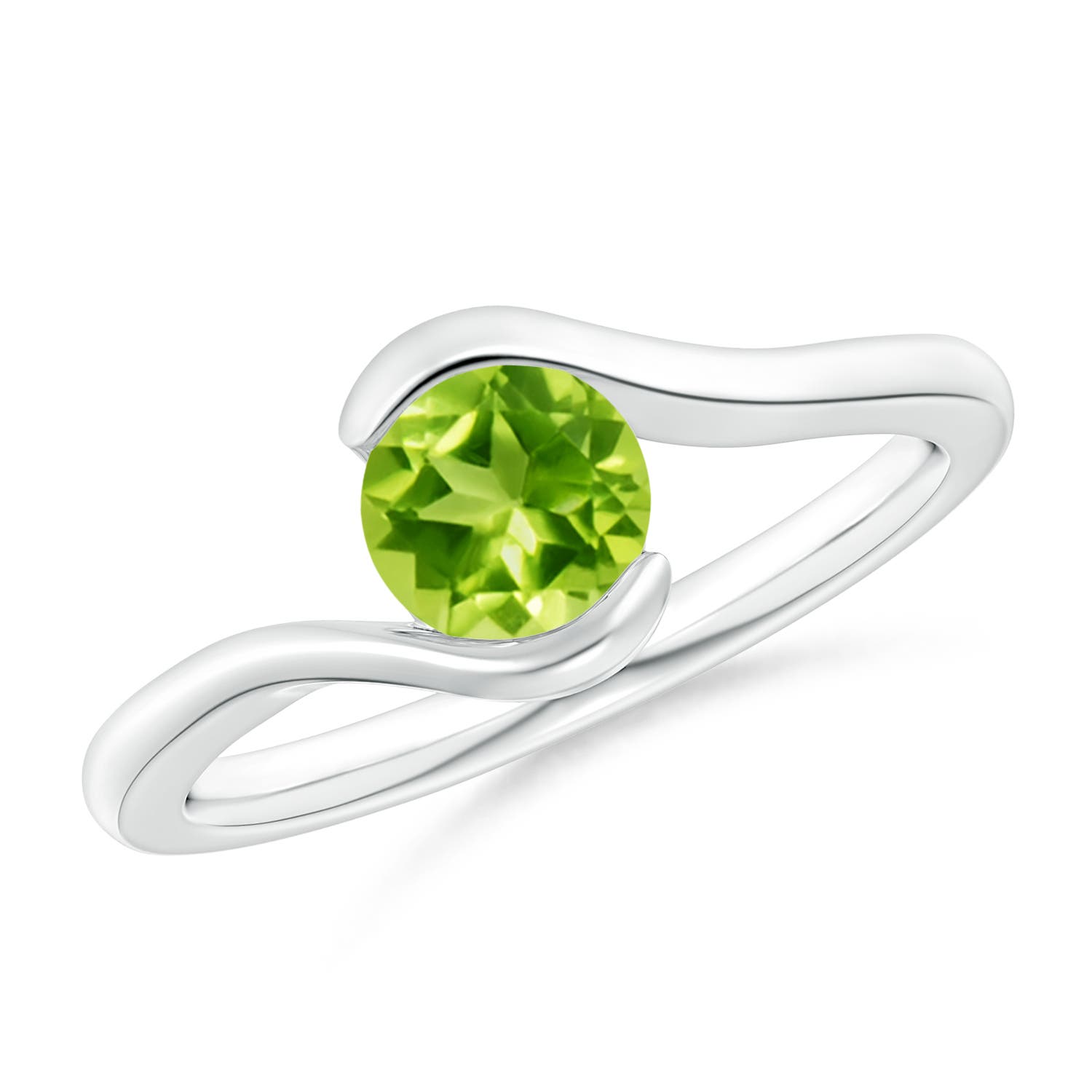 AAA - Peridot / 0.95 CT / 14 KT White Gold