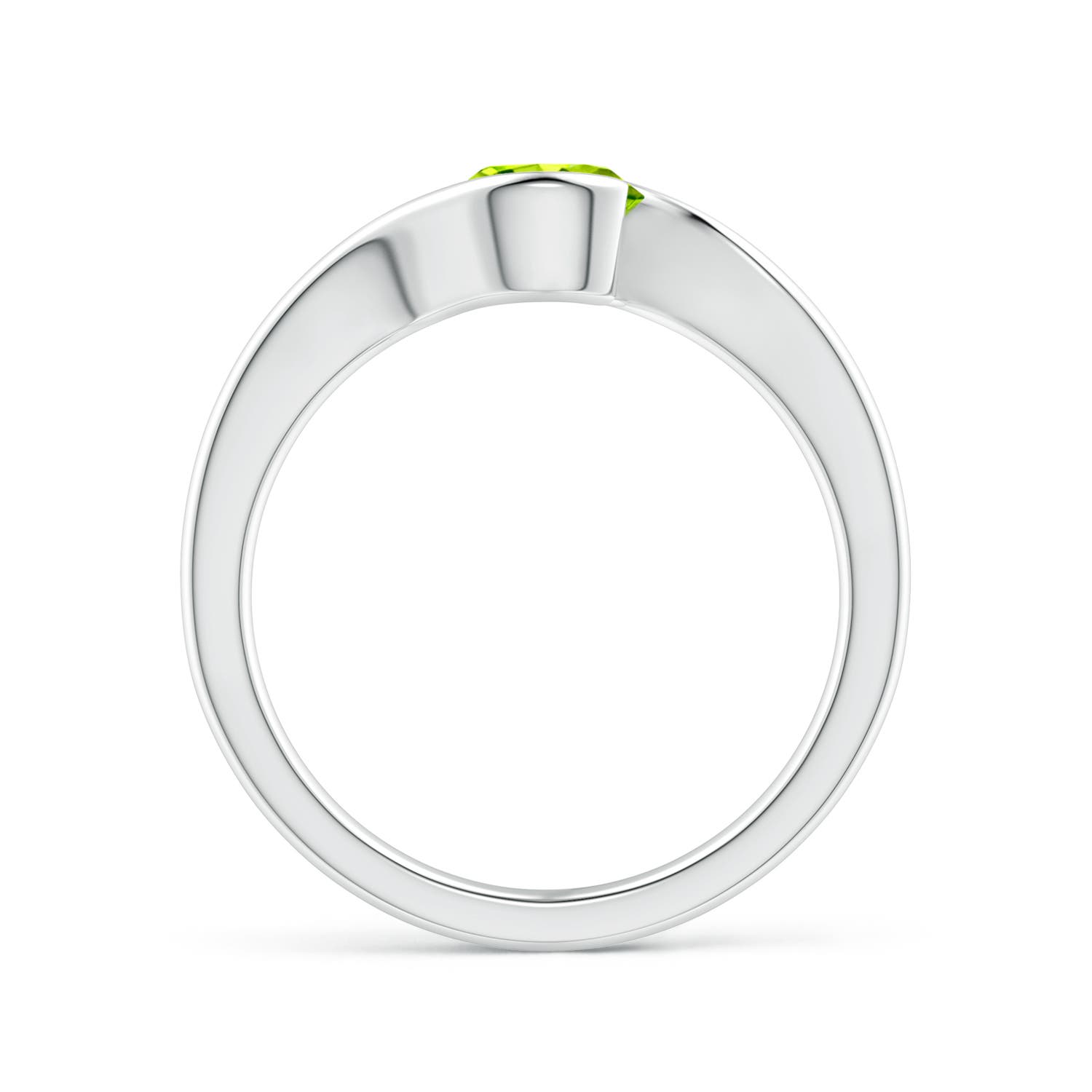 AAA - Peridot / 0.95 CT / 14 KT White Gold