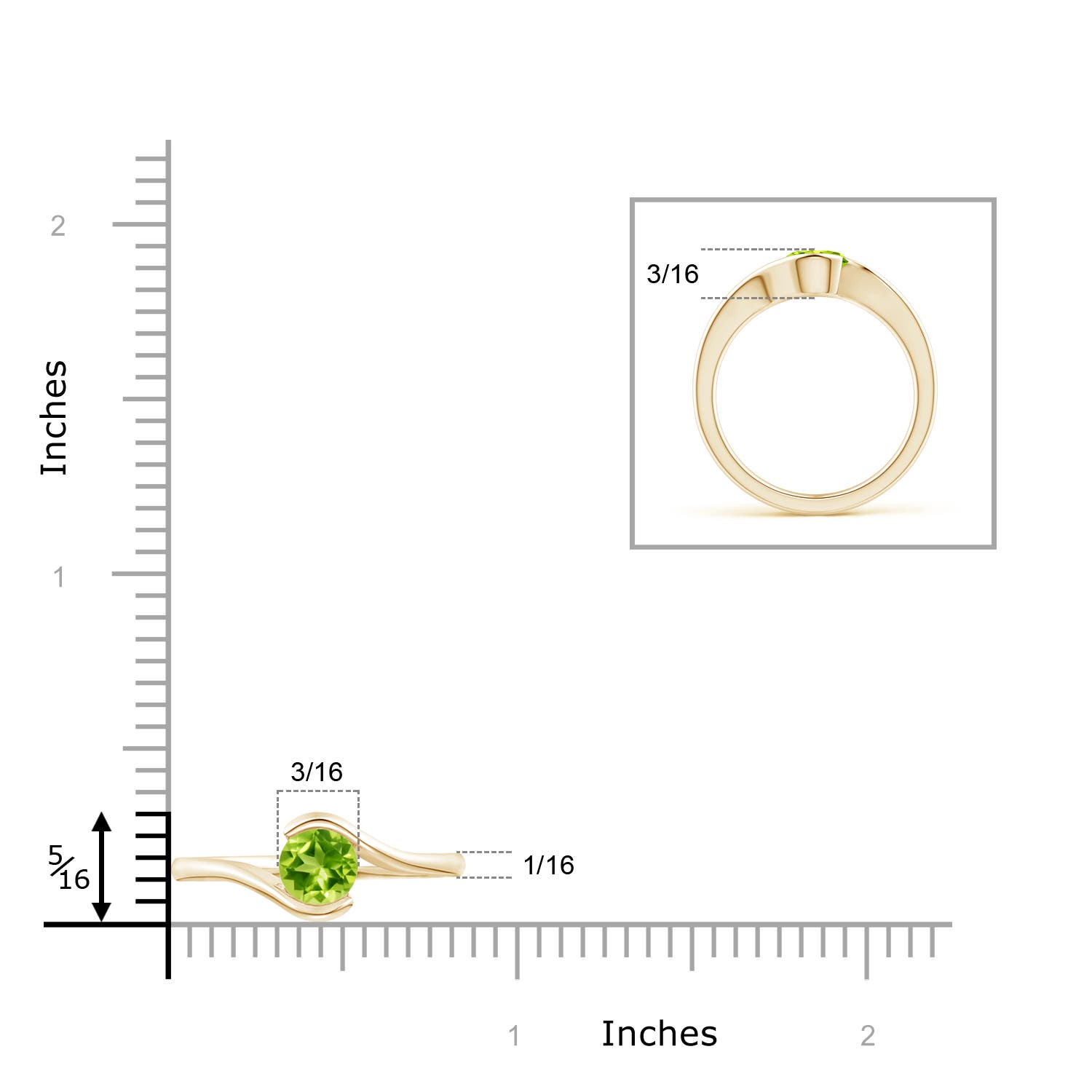 AAA - Peridot / 0.95 CT / 14 KT Yellow Gold