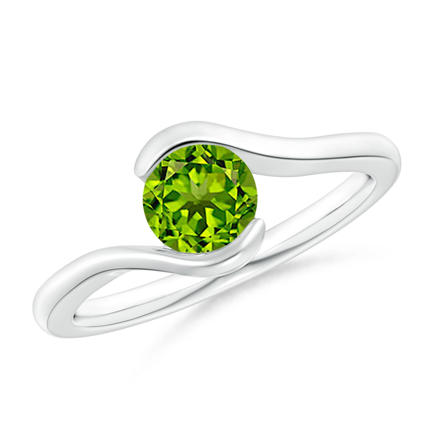 AAAA - Peridot / 0.95 CT / 14 KT White Gold