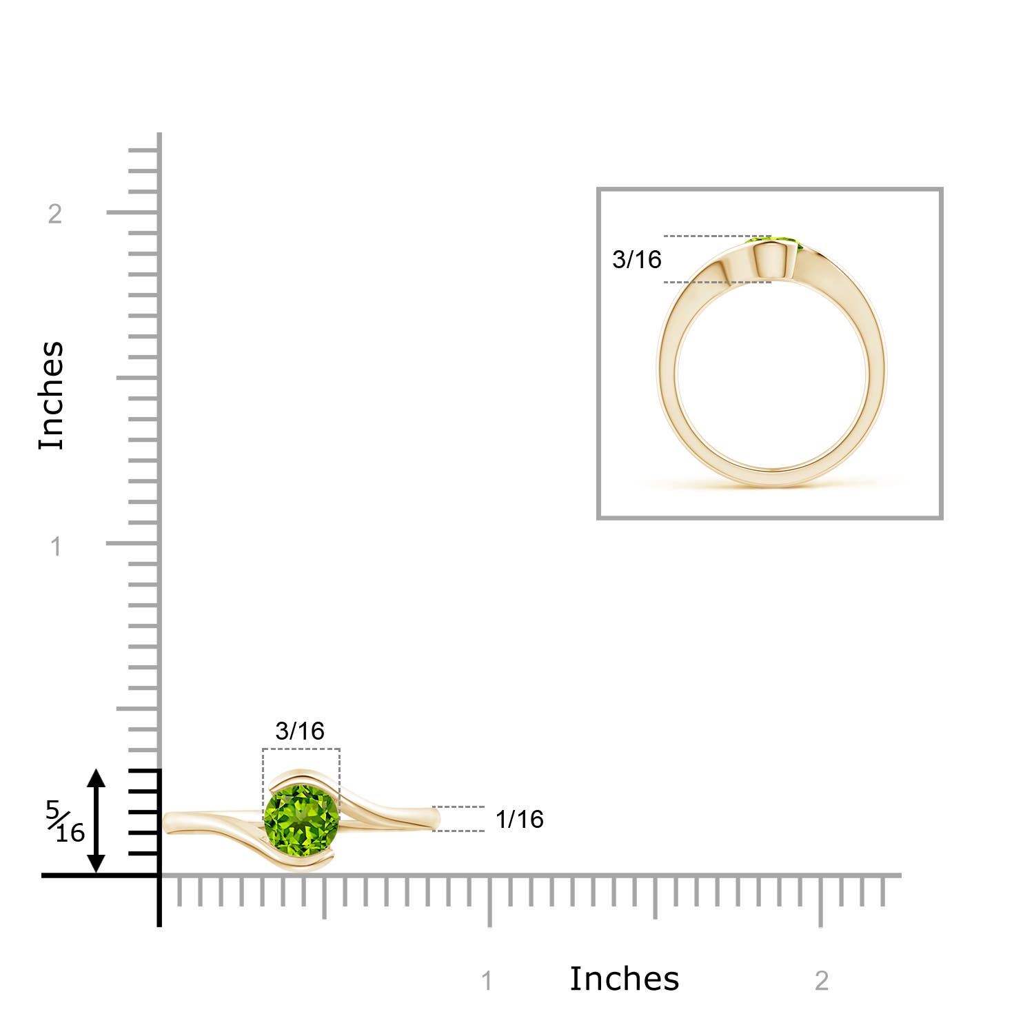 AAAA - Peridot / 0.95 CT / 14 KT Yellow Gold