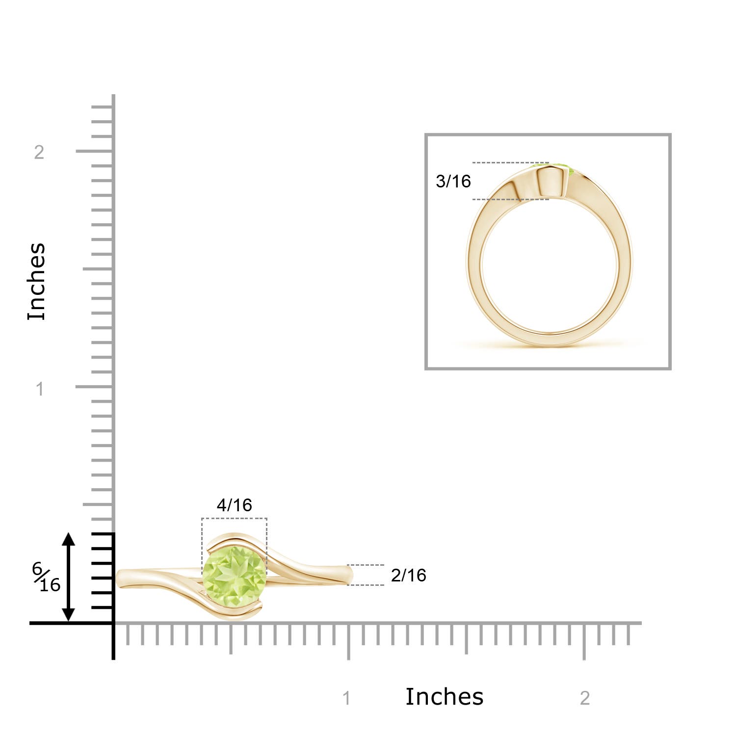 A - Peridot / 1.4 CT / 14 KT Yellow Gold