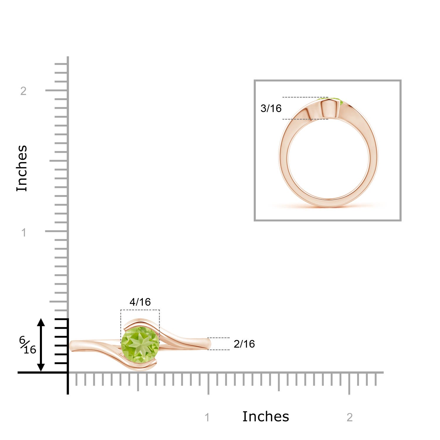 AA - Peridot / 1.4 CT / 14 KT Rose Gold