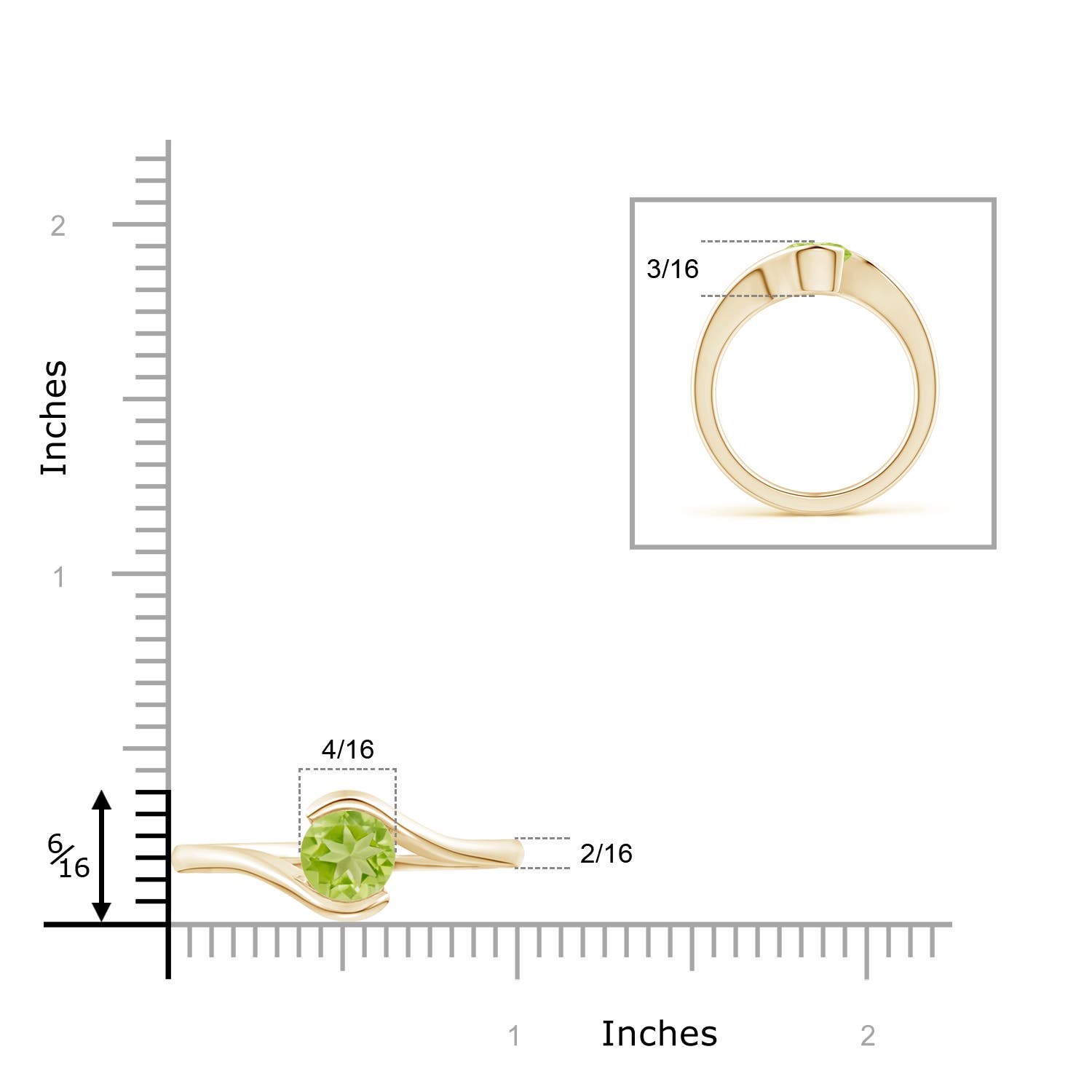 AA - Peridot / 1.4 CT / 14 KT Yellow Gold