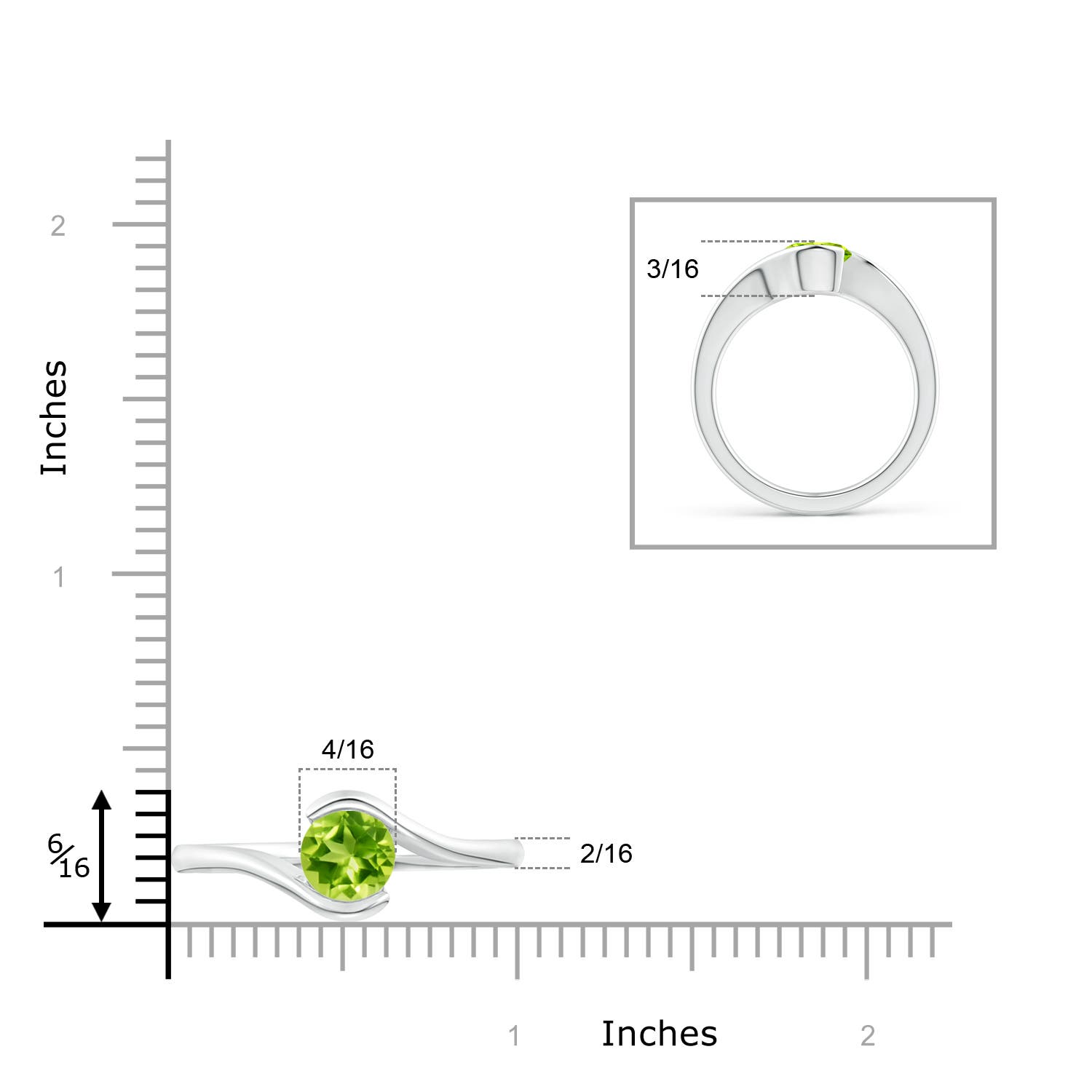 AAA - Peridot / 1.4 CT / 14 KT White Gold