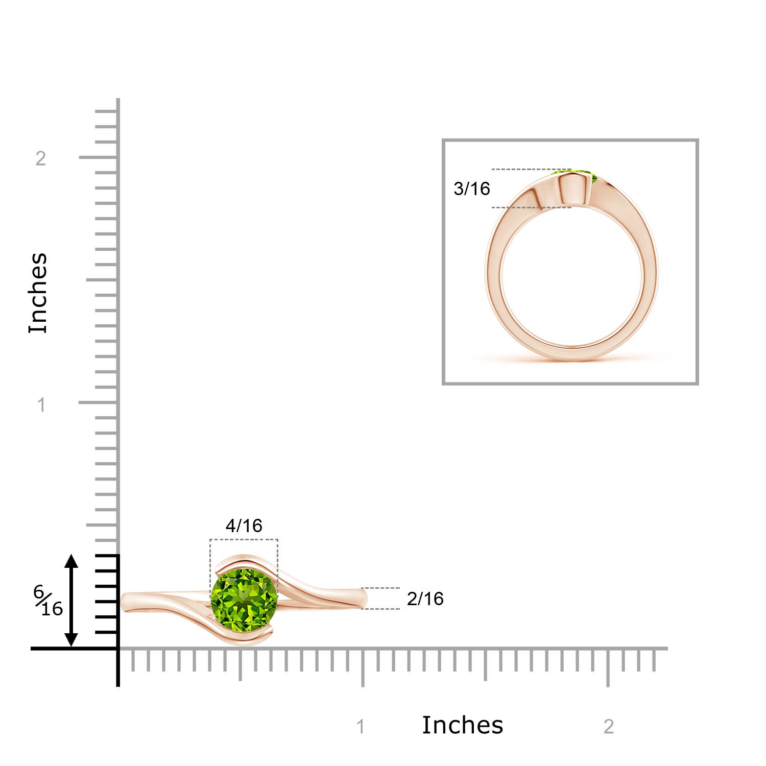 AAAA - Peridot / 1.4 CT / 14 KT Rose Gold