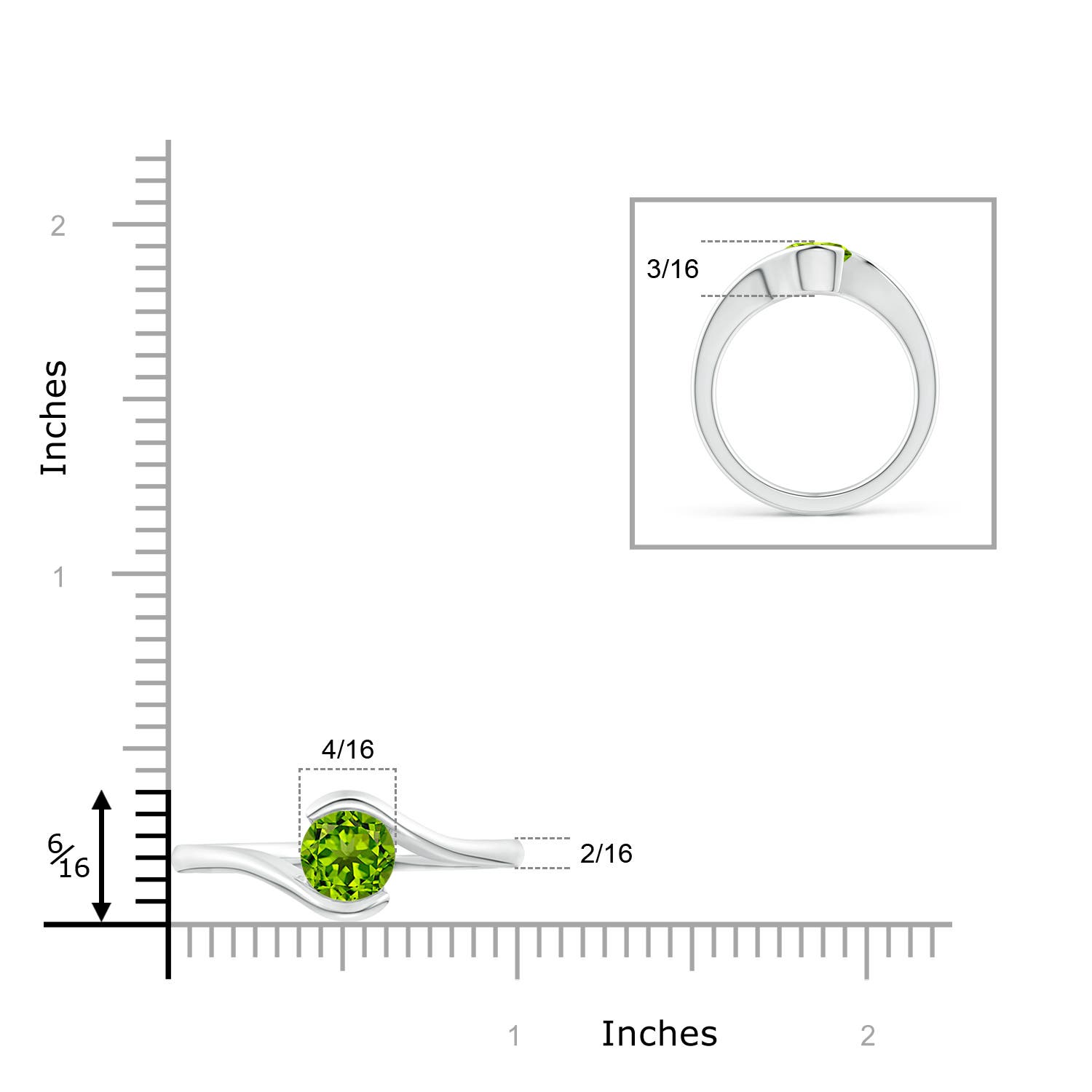 AAAA - Peridot / 1.4 CT / 14 KT White Gold