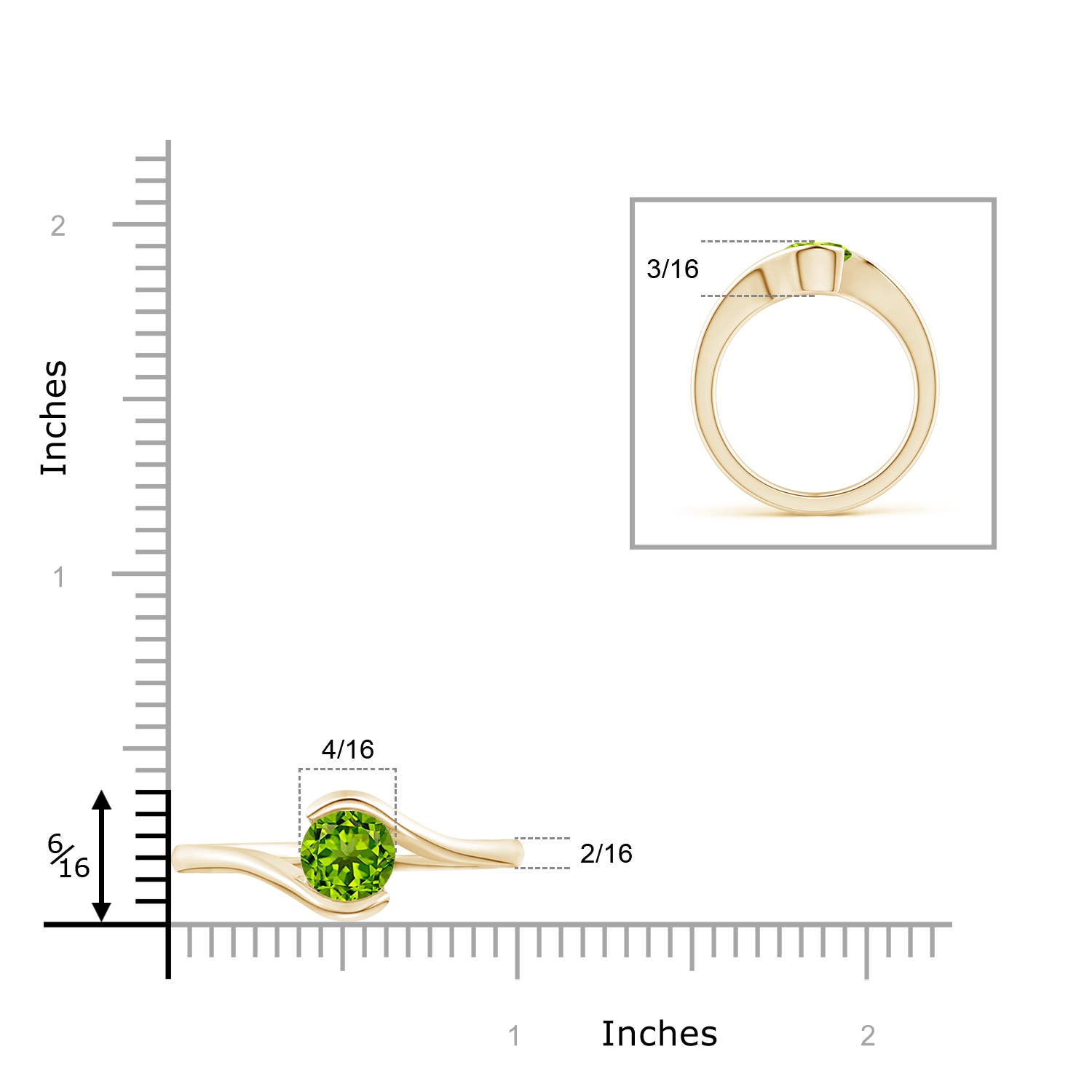 AAAA - Peridot / 1.4 CT / 14 KT Yellow Gold