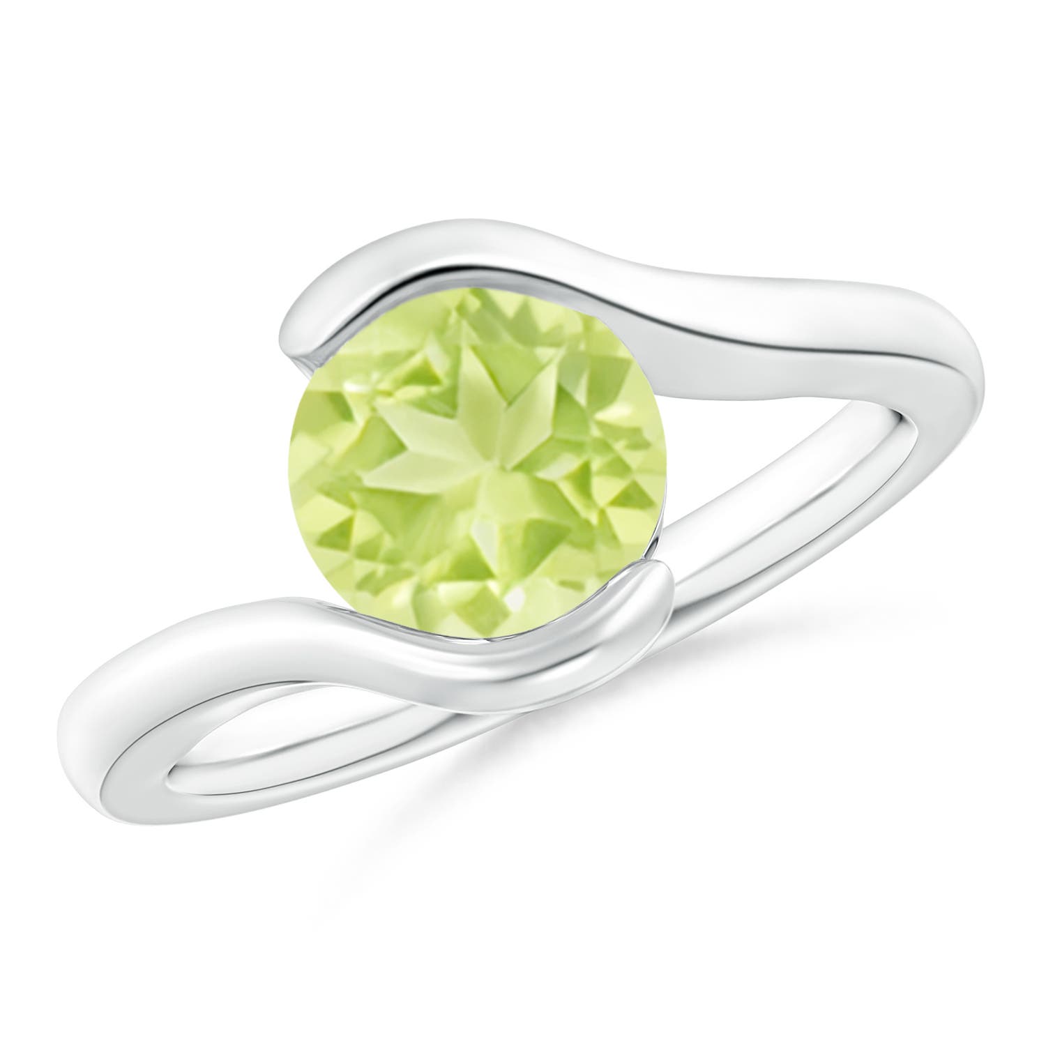 A - Peridot / 2 CT / 14 KT White Gold