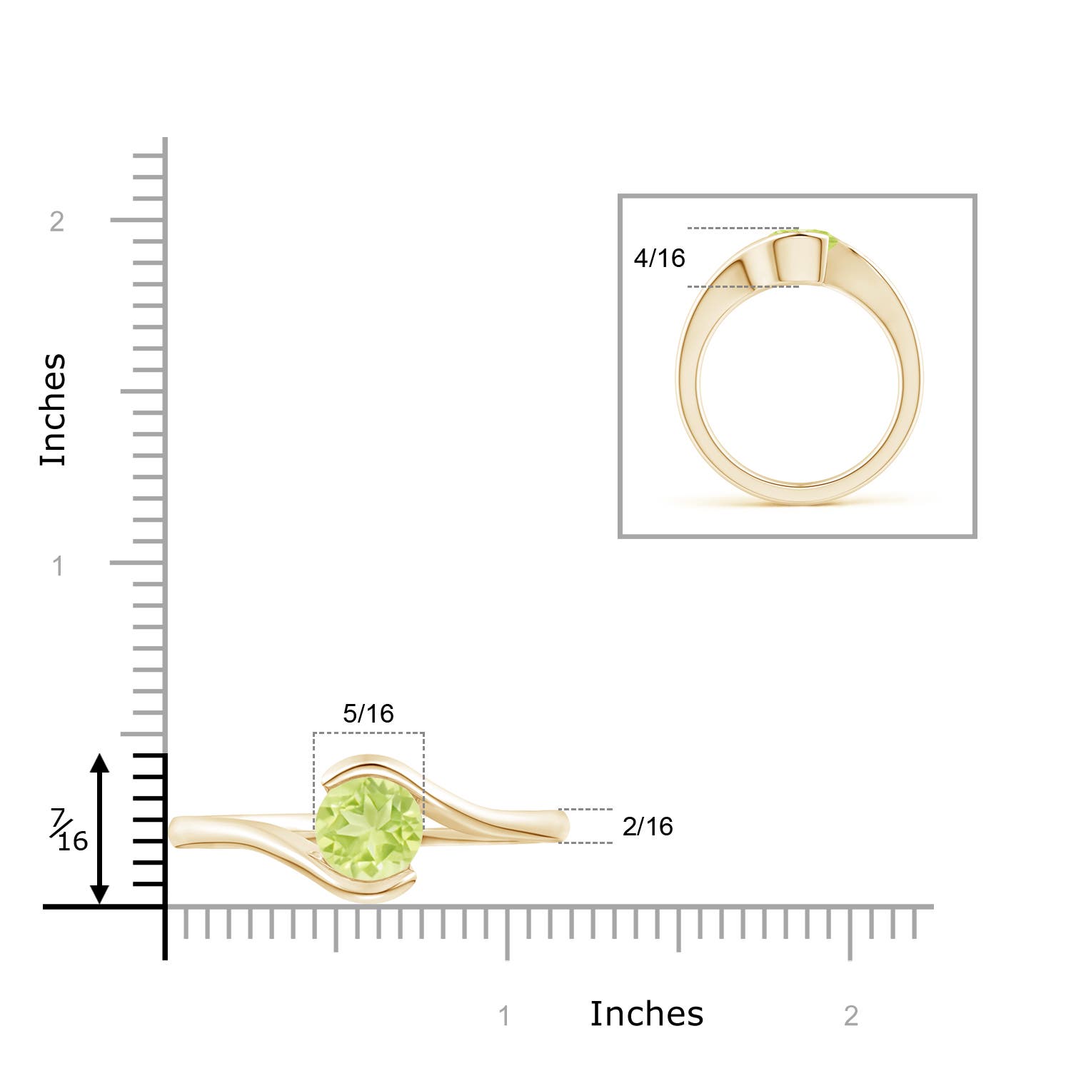 A - Peridot / 2 CT / 14 KT Yellow Gold