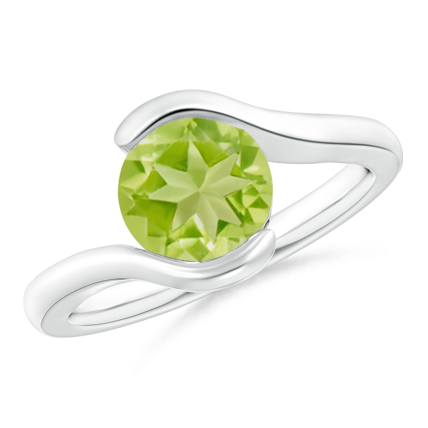 AA - Peridot / 2 CT / 14 KT White Gold