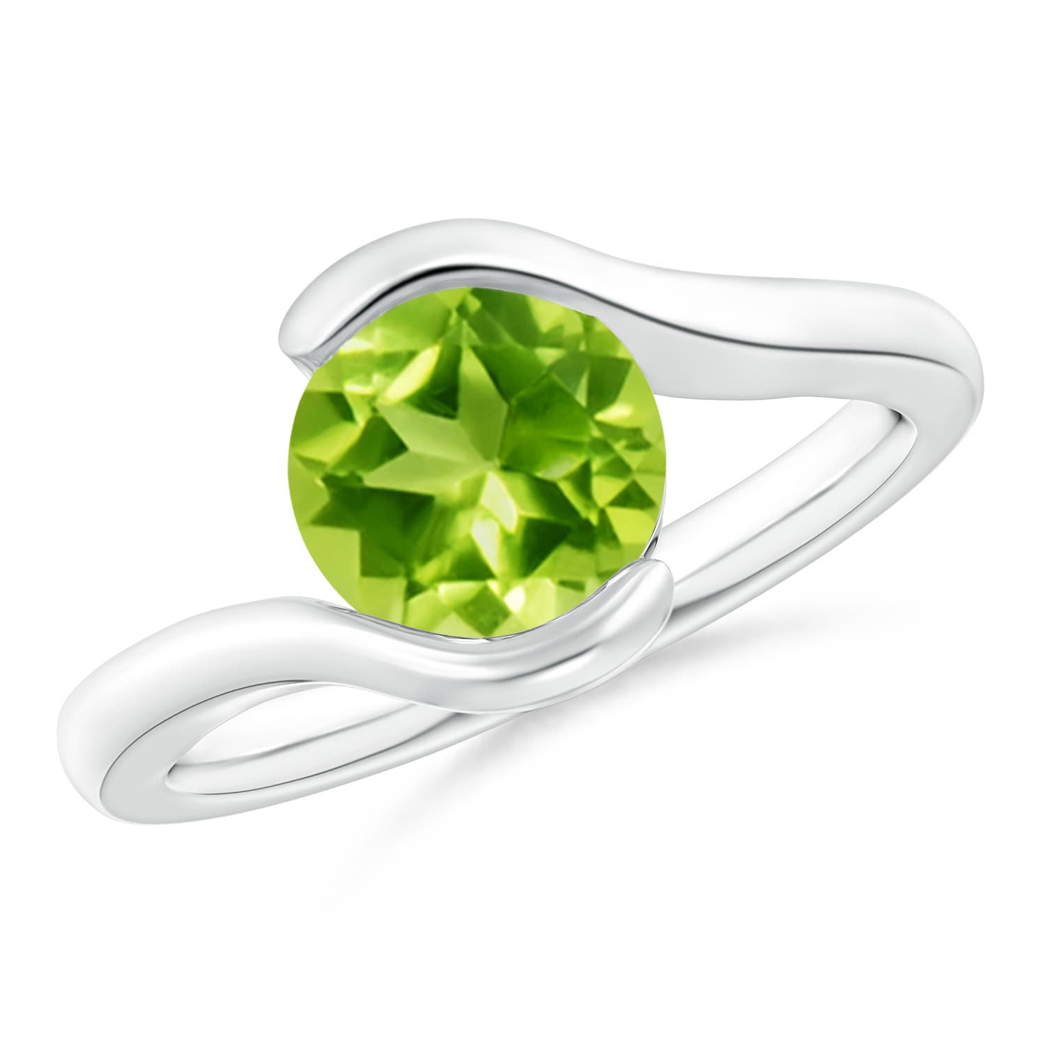 AAA - Peridot / 2 CT / 14 KT White Gold