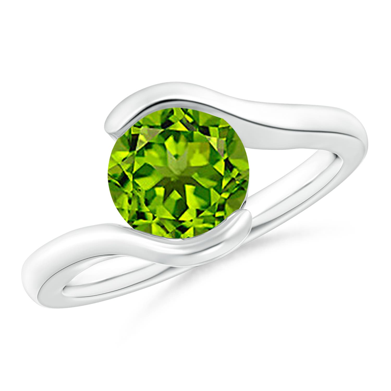 AAAA - Peridot / 2 CT / 14 KT White Gold