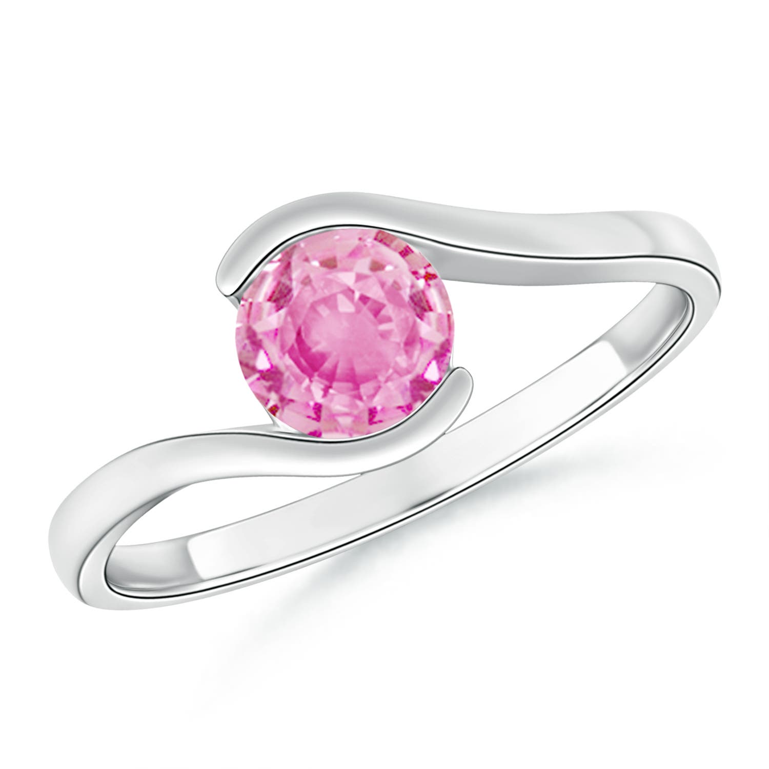 A - Pink Sapphire / 0.7 CT / 14 KT White Gold