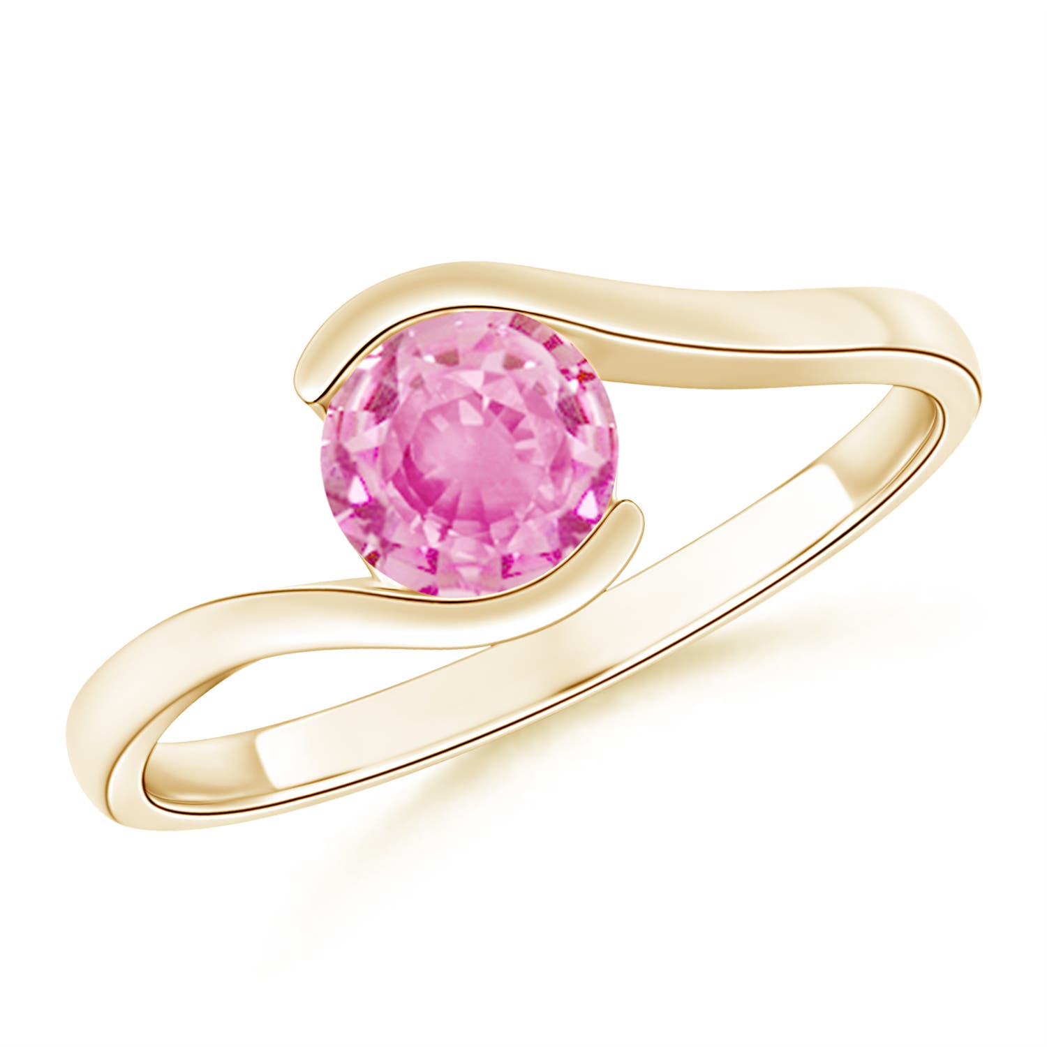 A - Pink Sapphire / 0.7 CT / 14 KT Yellow Gold