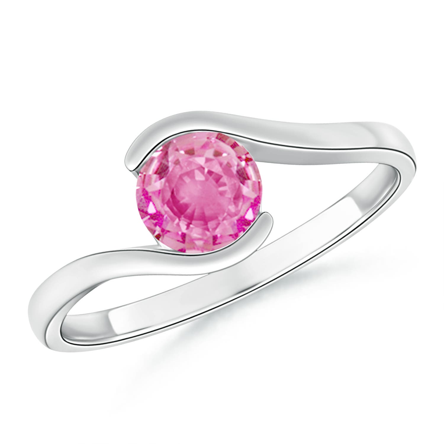 AA - Pink Sapphire / 0.7 CT / 14 KT White Gold