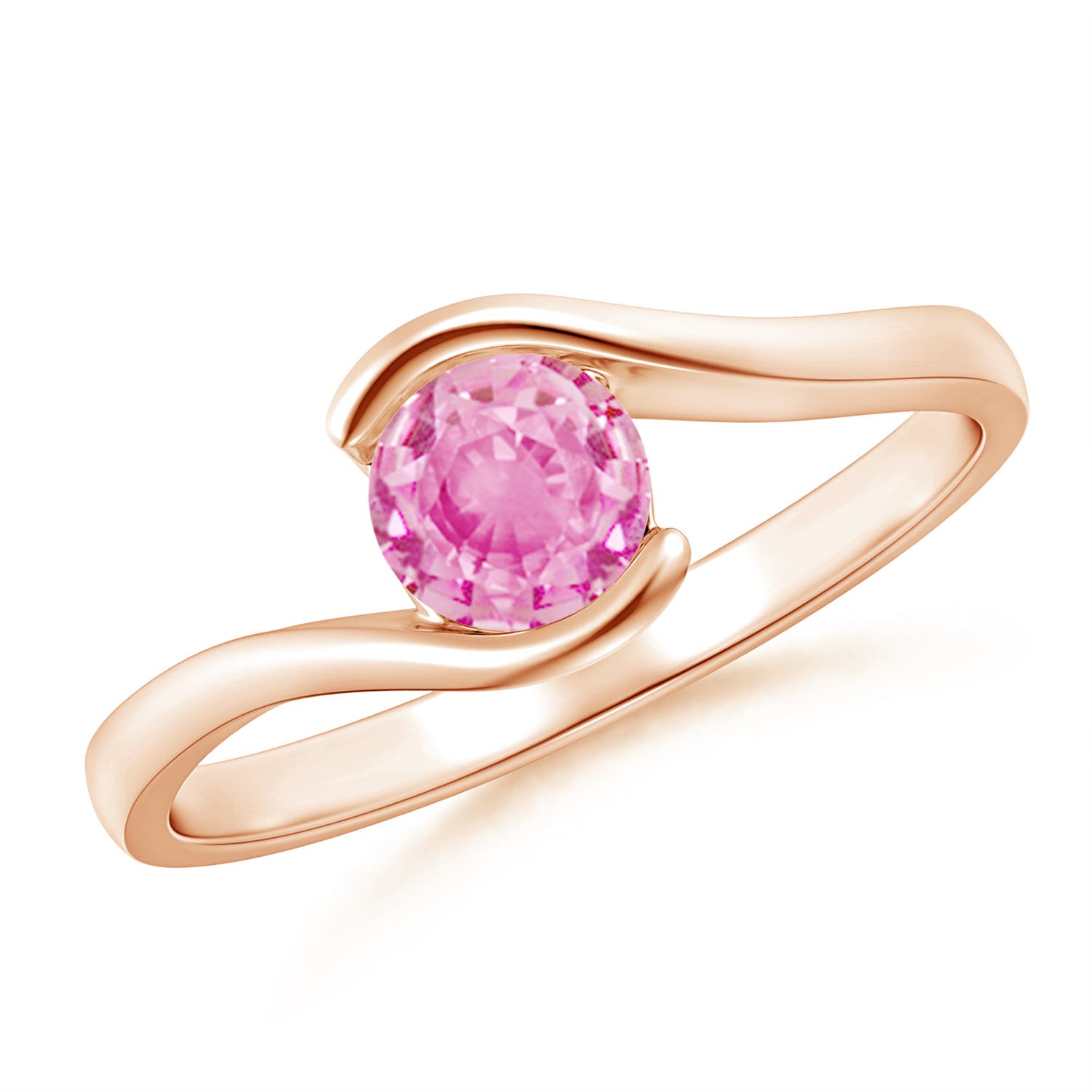 A - Pink Sapphire / 0.6 CT / 14 KT Rose Gold