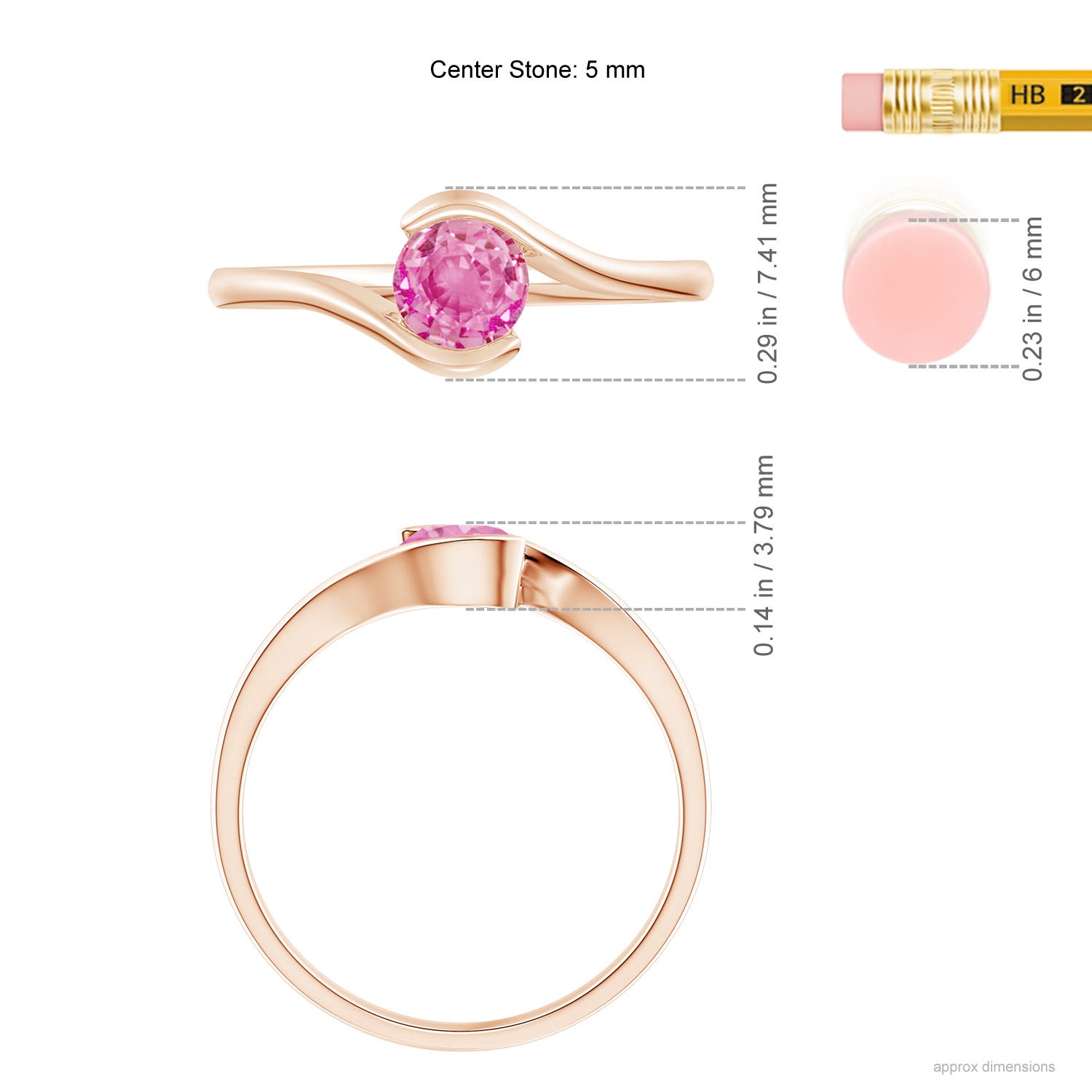 AA - Pink Sapphire / 0.6 CT / 14 KT Rose Gold