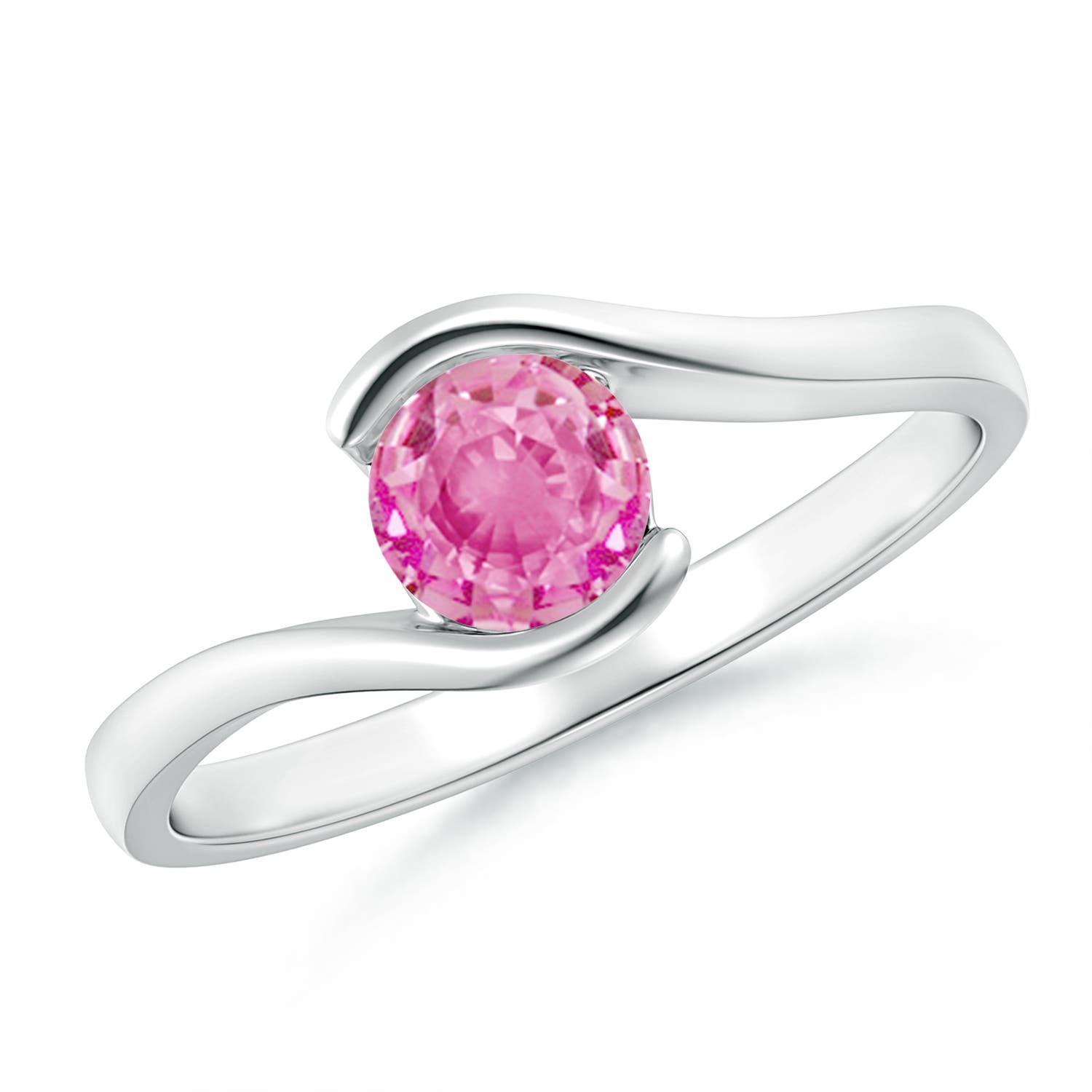 AA - Pink Sapphire / 0.6 CT / 14 KT White Gold