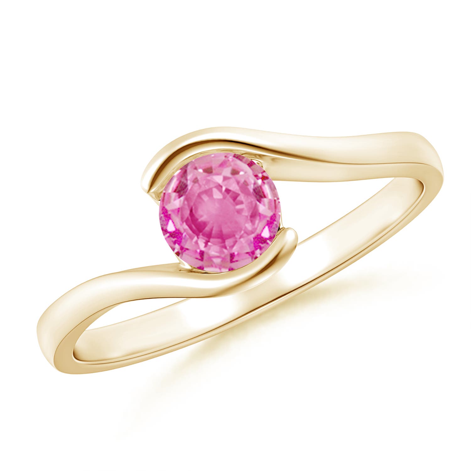 AA - Pink Sapphire / 0.6 CT / 14 KT Yellow Gold