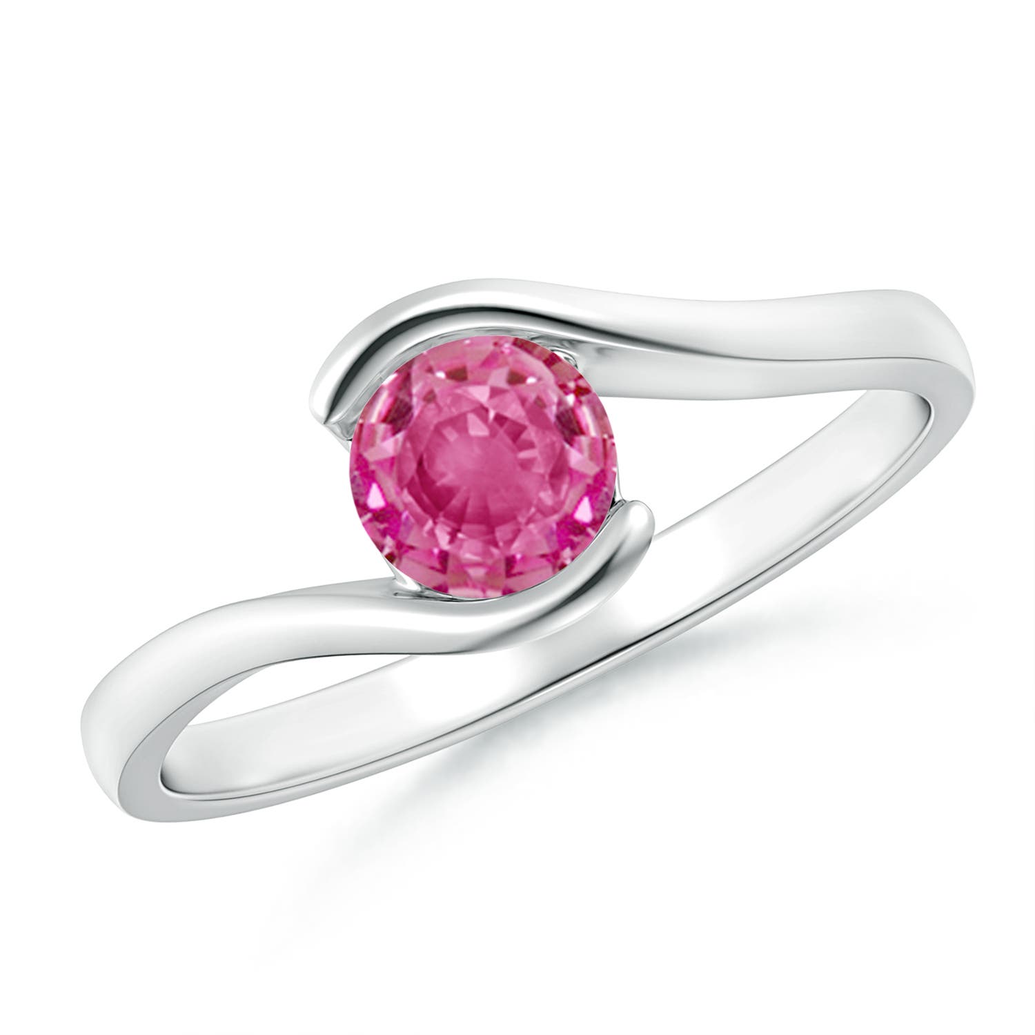 AAA - Pink Sapphire / 0.6 CT / 14 KT White Gold