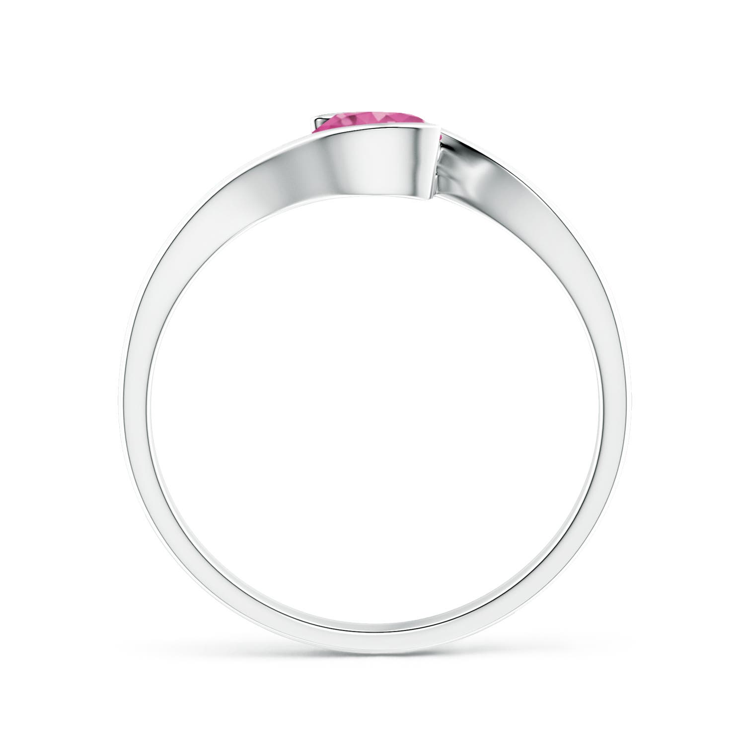 AAAA - Pink Sapphire / 0.6 CT / 14 KT White Gold