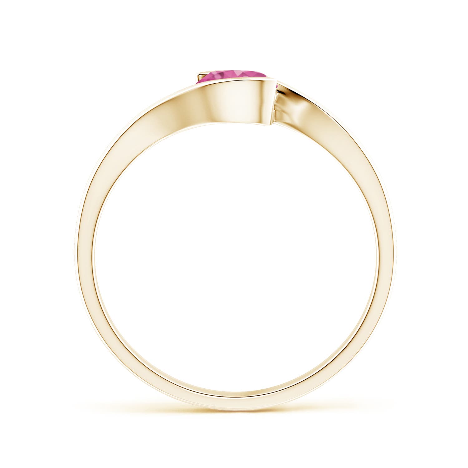 AAAA - Pink Sapphire / 0.6 CT / 14 KT Yellow Gold