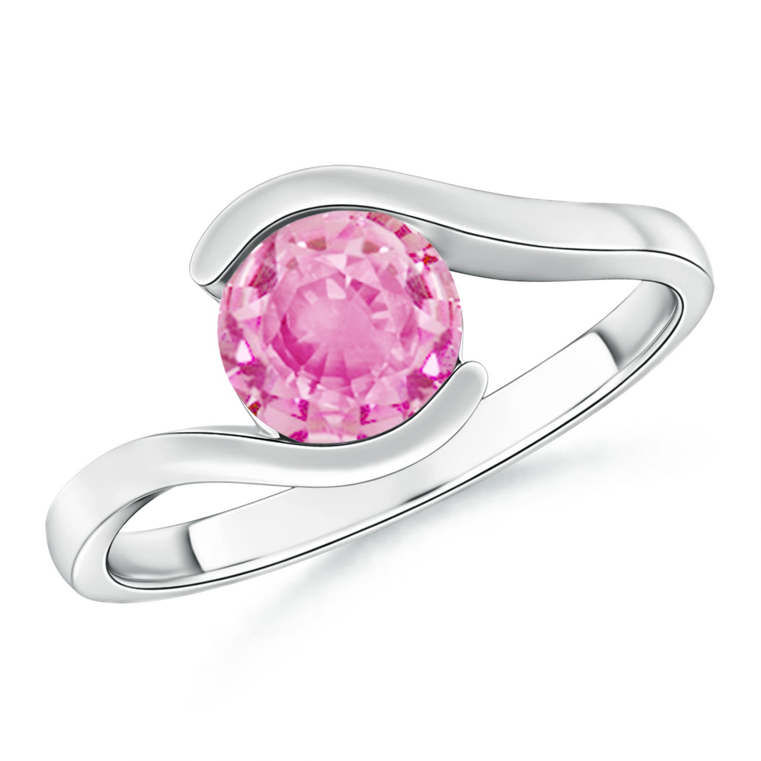 A - Pink Sapphire / 1.25 CT / 14 KT White Gold