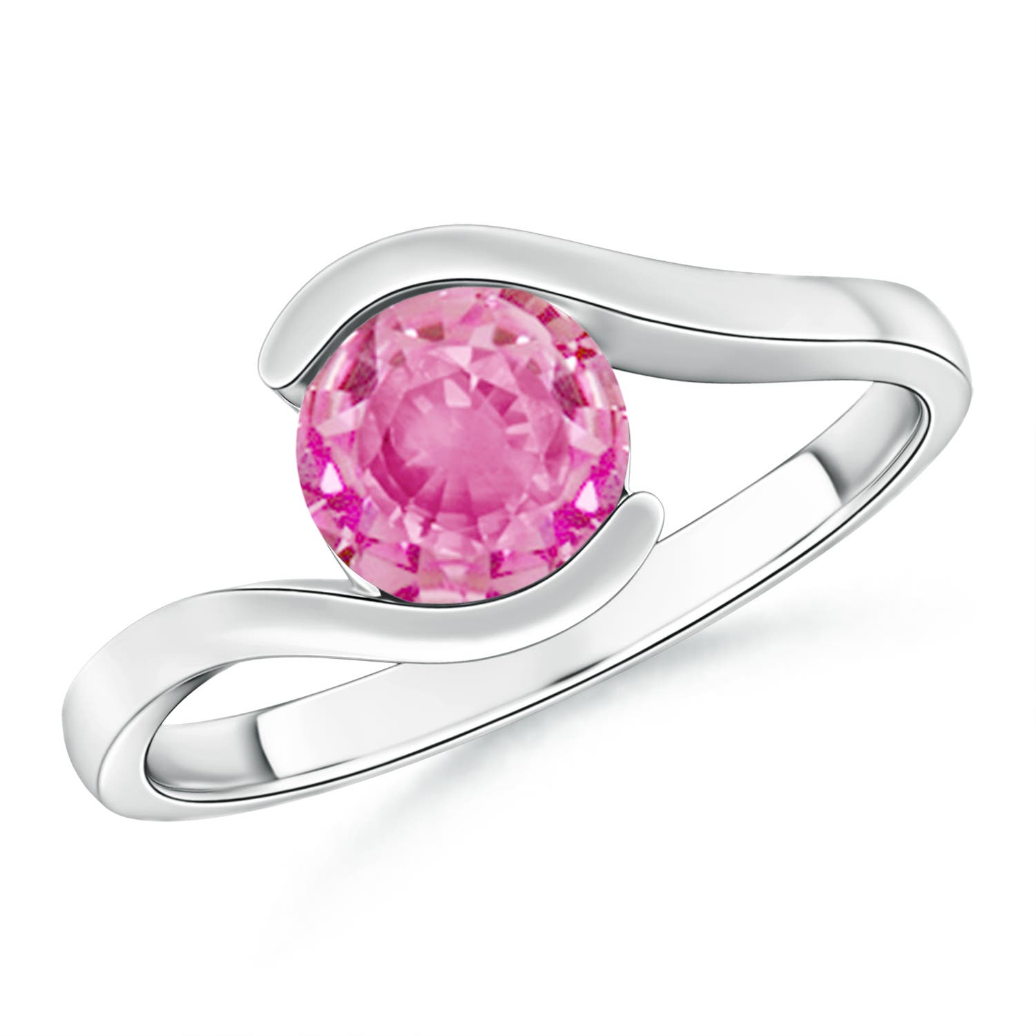 AA - Pink Sapphire / 1.25 CT / 14 KT White Gold