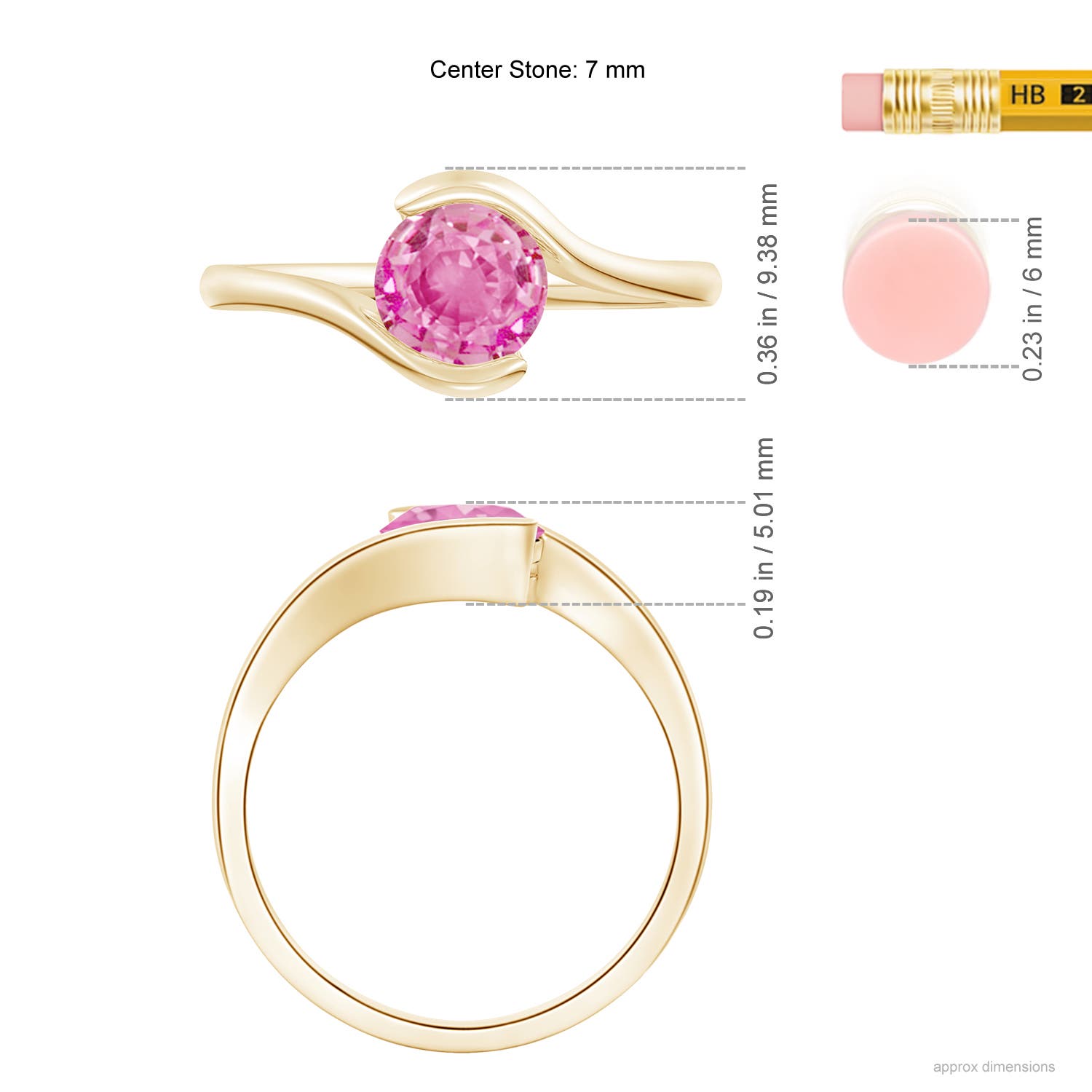 AA - Pink Sapphire / 1.25 CT / 14 KT Yellow Gold