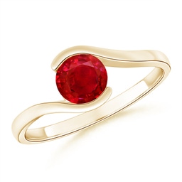 Vintage Inspired Bezel-Set Oval Ruby Ring with Grooves | Angara