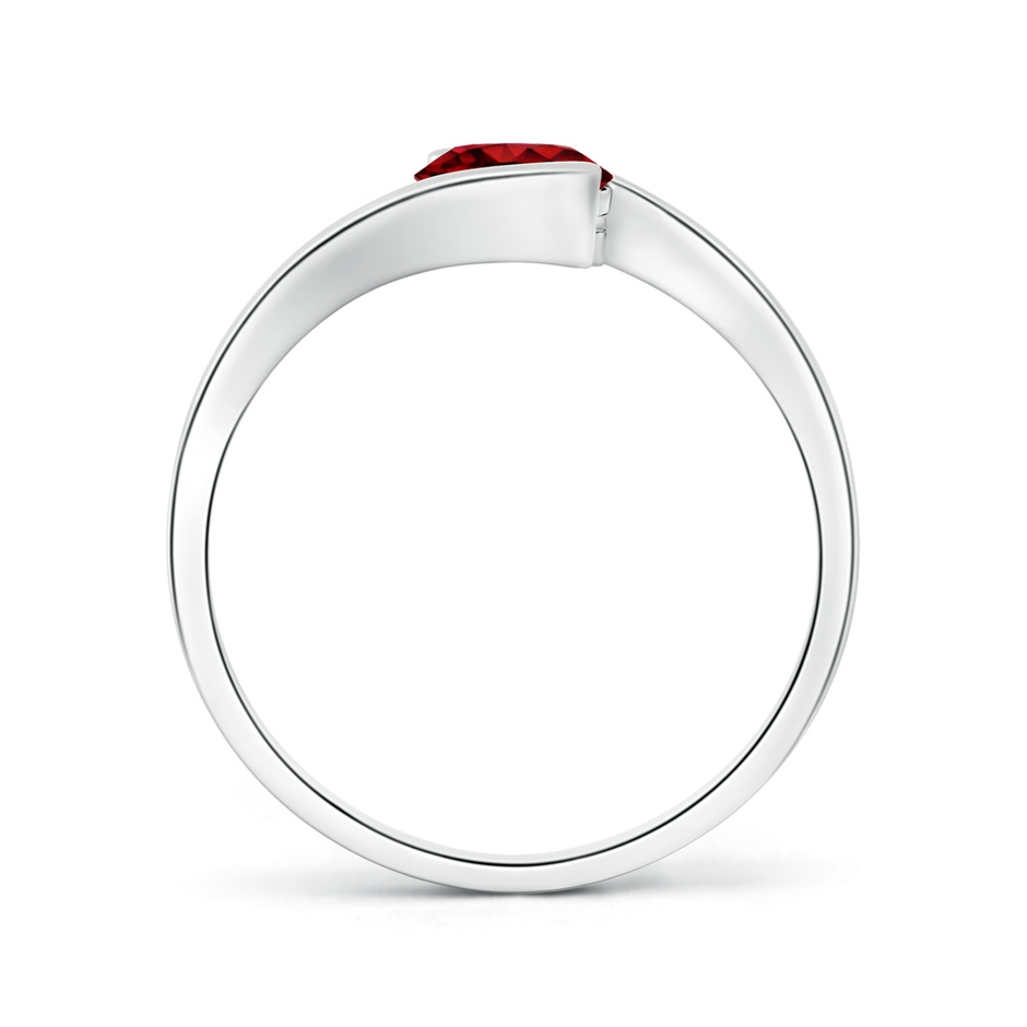 5.5mm AAAA Semi Bezel-Set Solitaire Round Ruby Bypass Ring in White Gold side 199