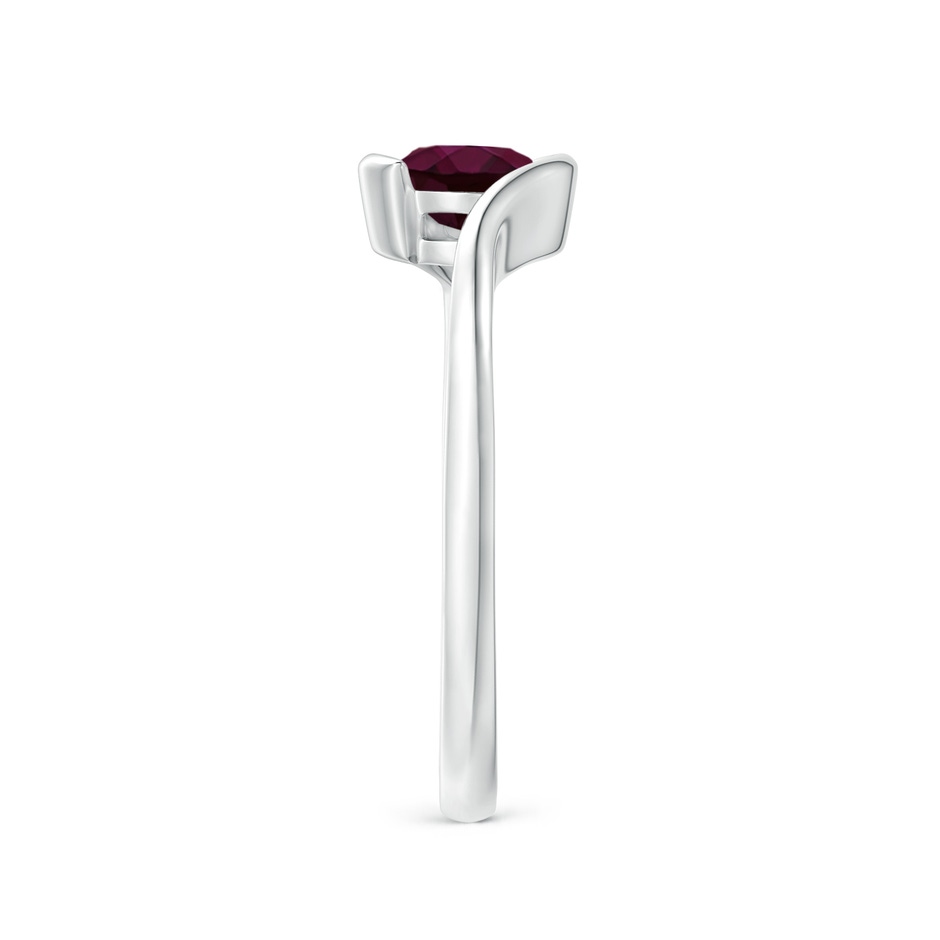 5mm A Semi Bezel-Set Solitaire Round Rhodolite Bypass Ring in S999 Silver side 299