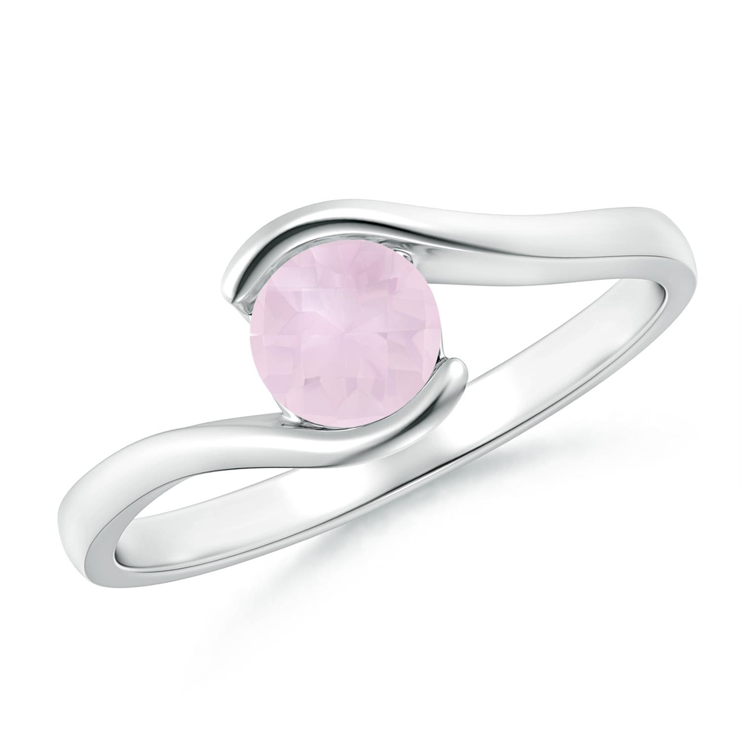 A - Rose Quartz / 0.5 CT / 14 KT White Gold