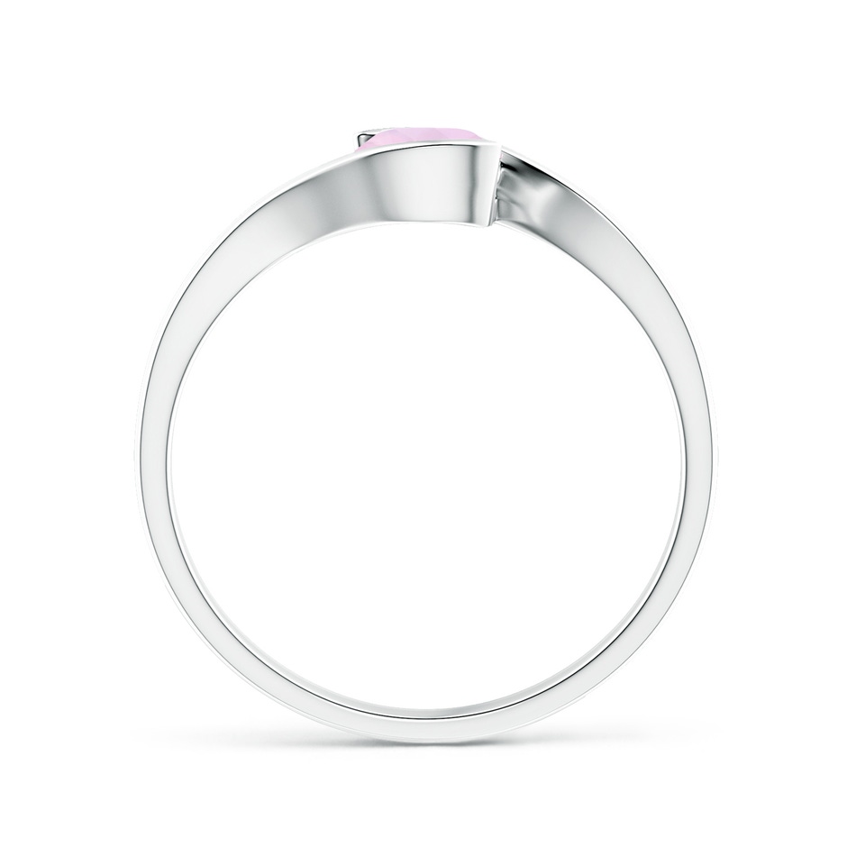 5mm AAA Semi Bezel-Set Solitaire Round Rose Quartz Bypass Ring in White Gold side 199