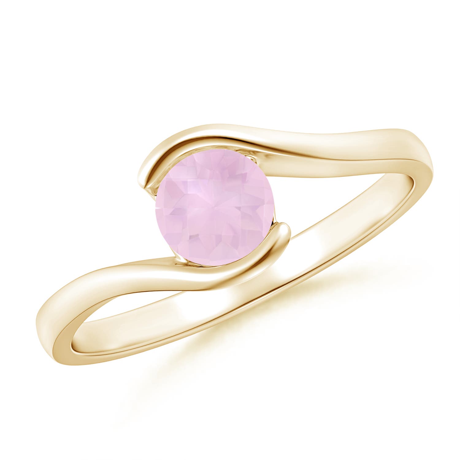 AAA - Rose Quartz / 0.5 CT / 14 KT Yellow Gold