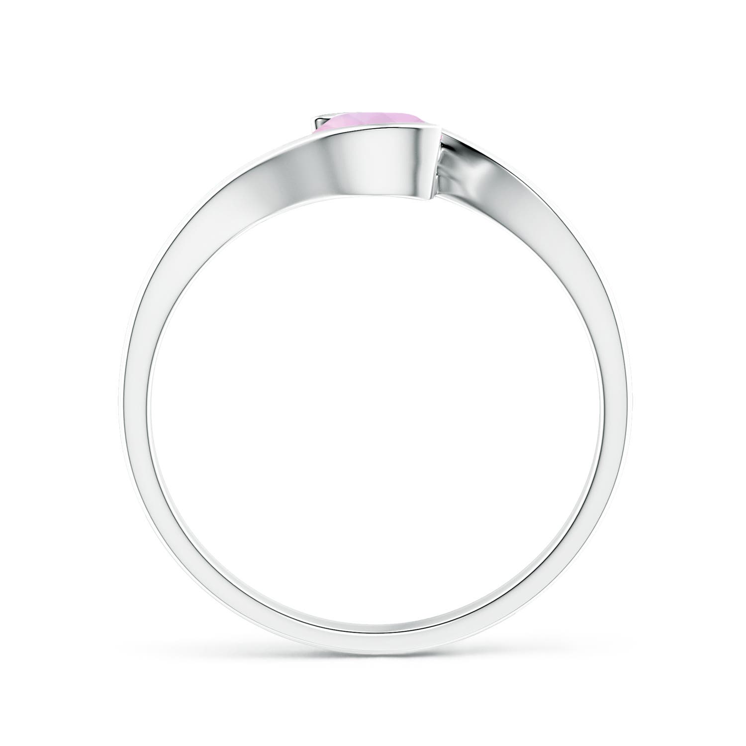 AAAA - Rose Quartz / 0.5 CT / 14 KT White Gold