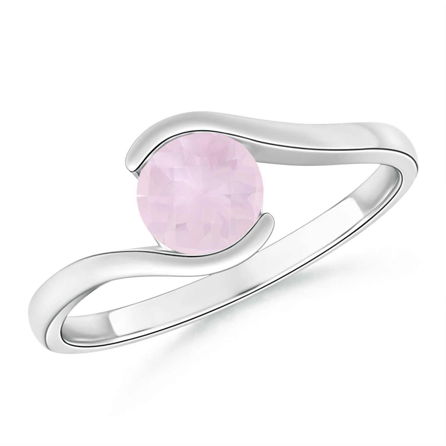 A - Rose Quartz / 0.85 CT / 14 KT White Gold