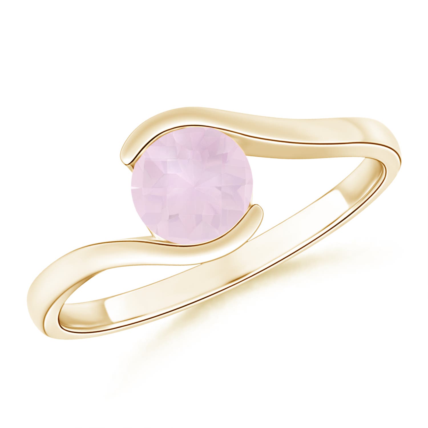 A - Rose Quartz / 0.85 CT / 14 KT Yellow Gold