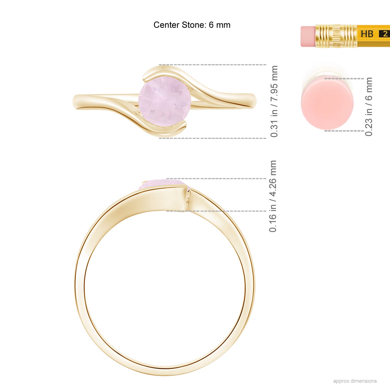 A - Rose Quartz / 0.85 CT / 14 KT Yellow Gold