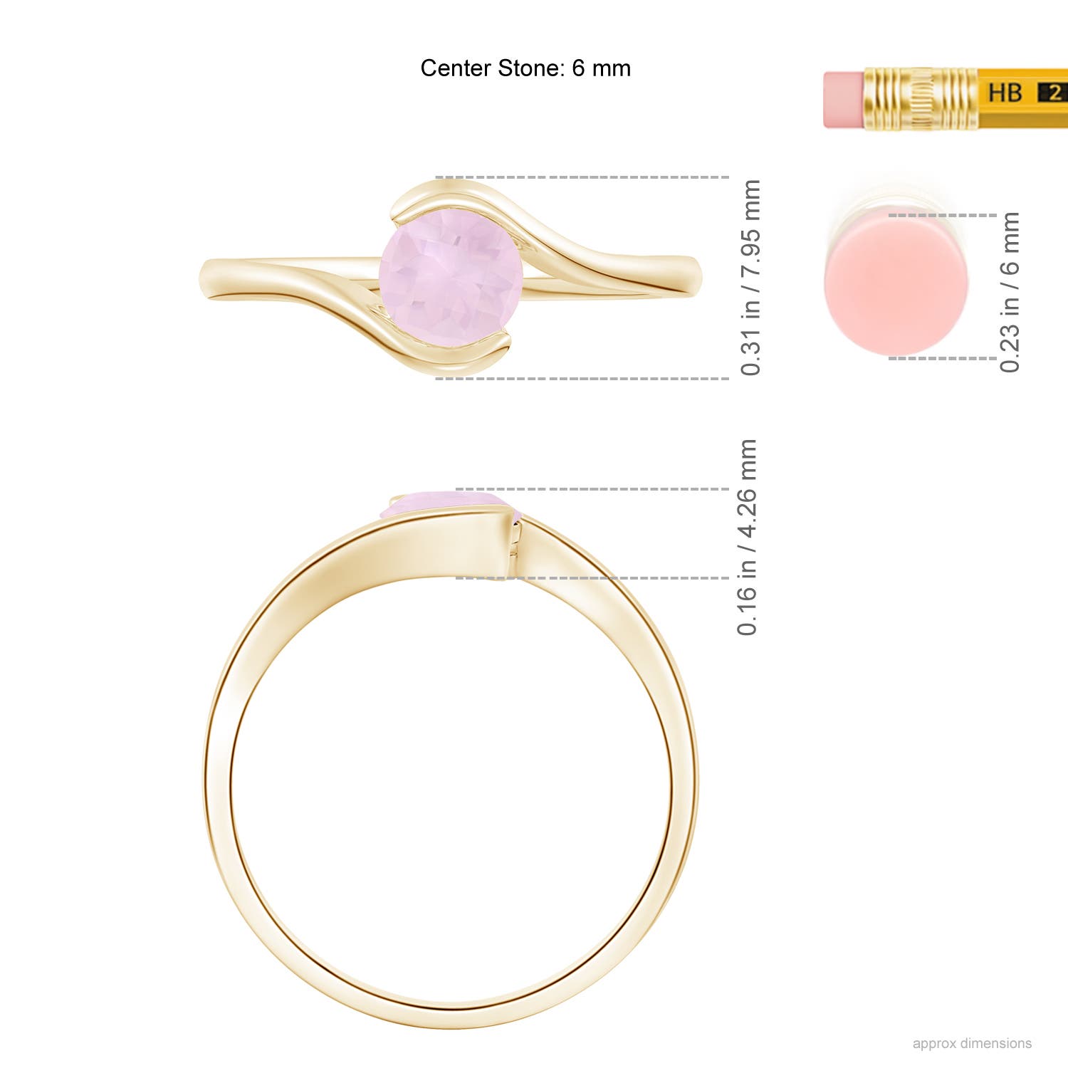 AA - Rose Quartz / 0.85 CT / 14 KT Yellow Gold