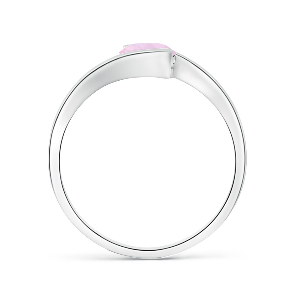 6mm AAA Semi Bezel-Set Solitaire Round Rose Quartz Bypass Ring in White Gold side 199