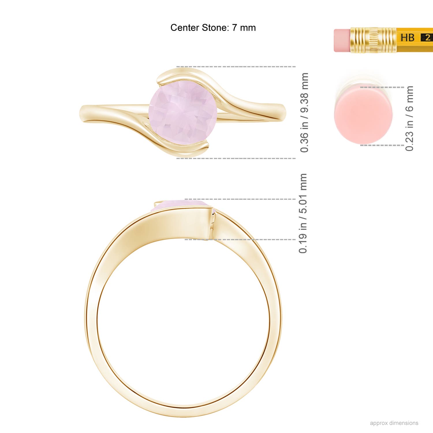 A - Rose Quartz / 1.35 CT / 14 KT Yellow Gold